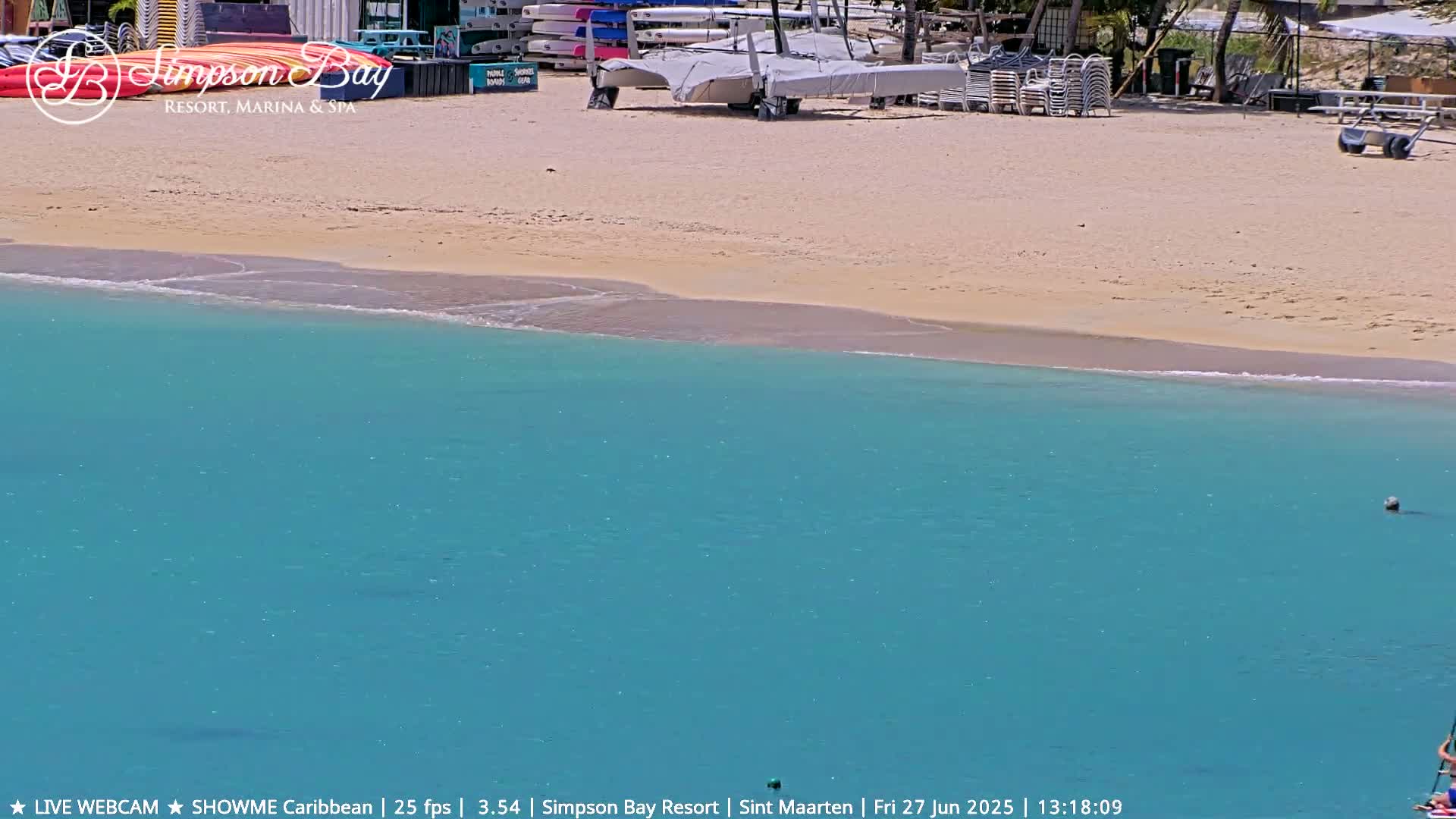 Carribean , Sint Maarten Kim Sha Beach Live Cam - Simpson Bay, Sint Maarten, Netherland