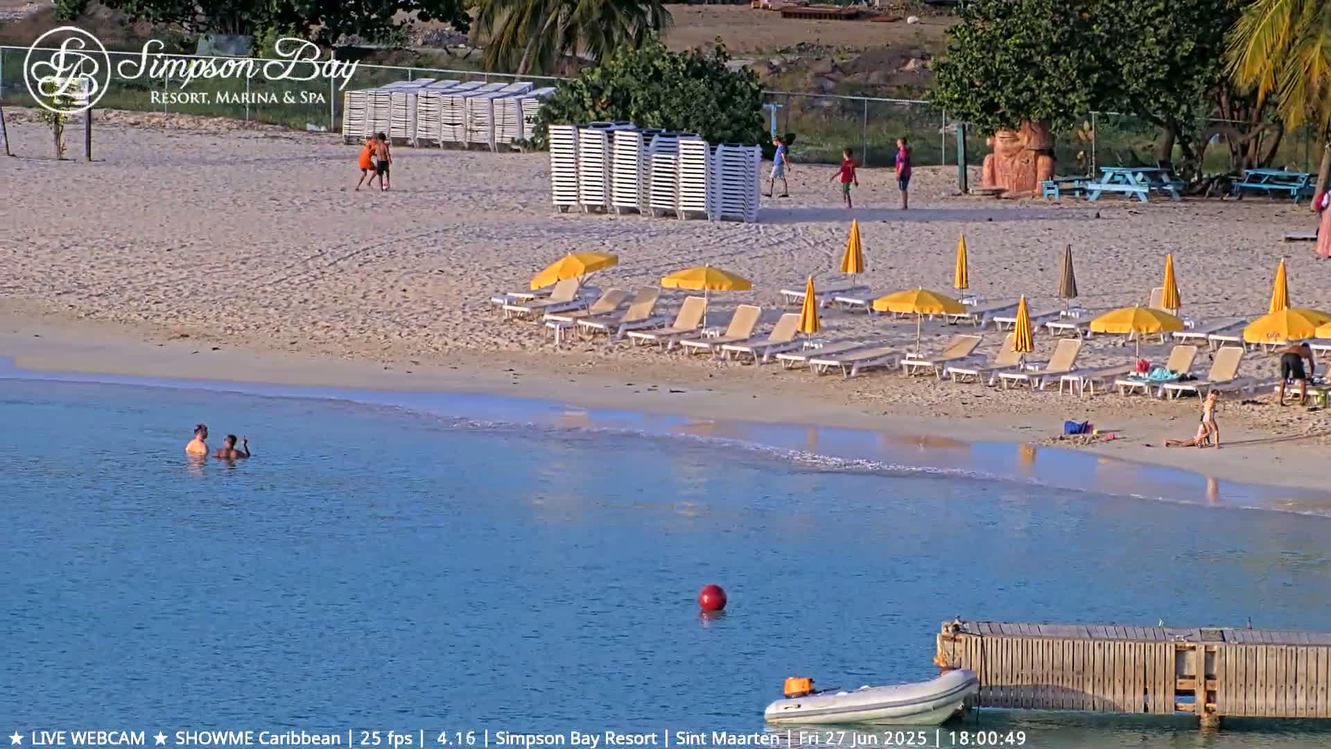 Carribean , Sint Maarten Kim Sha Beach Live Cam - Simpson Bay, Sint Maarten, Netherland
