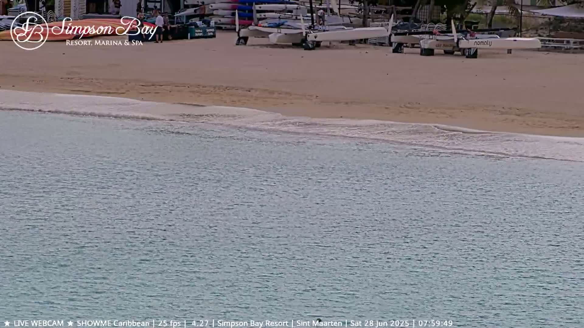 Carribean , Sint Maarten Kim Sha Beach Live Cam - Simpson Bay, Sint Maarten, Netherland