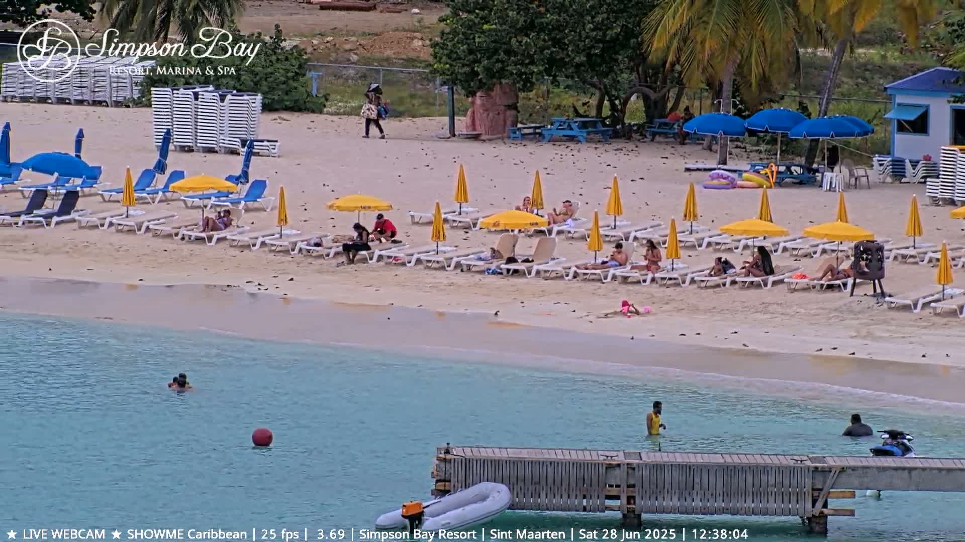 Carribean , Sint Maarten Kim Sha Beach Live Cam - Simpson Bay, Sint Maarten, Netherland