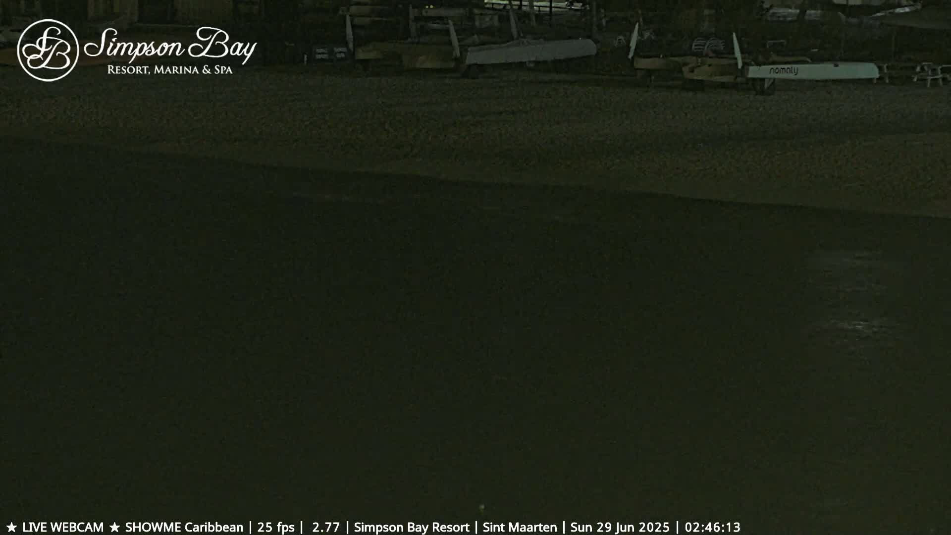 Carribean , Sint Maarten Kim Sha Beach Live Cam - Simpson Bay, Sint Maarten, Netherland