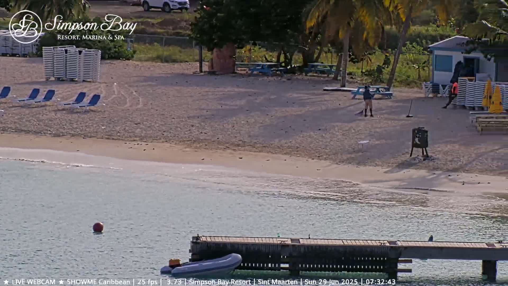 Carribean , Sint Maarten Kim Sha Beach Live Cam - Simpson Bay, Sint Maarten, Netherland