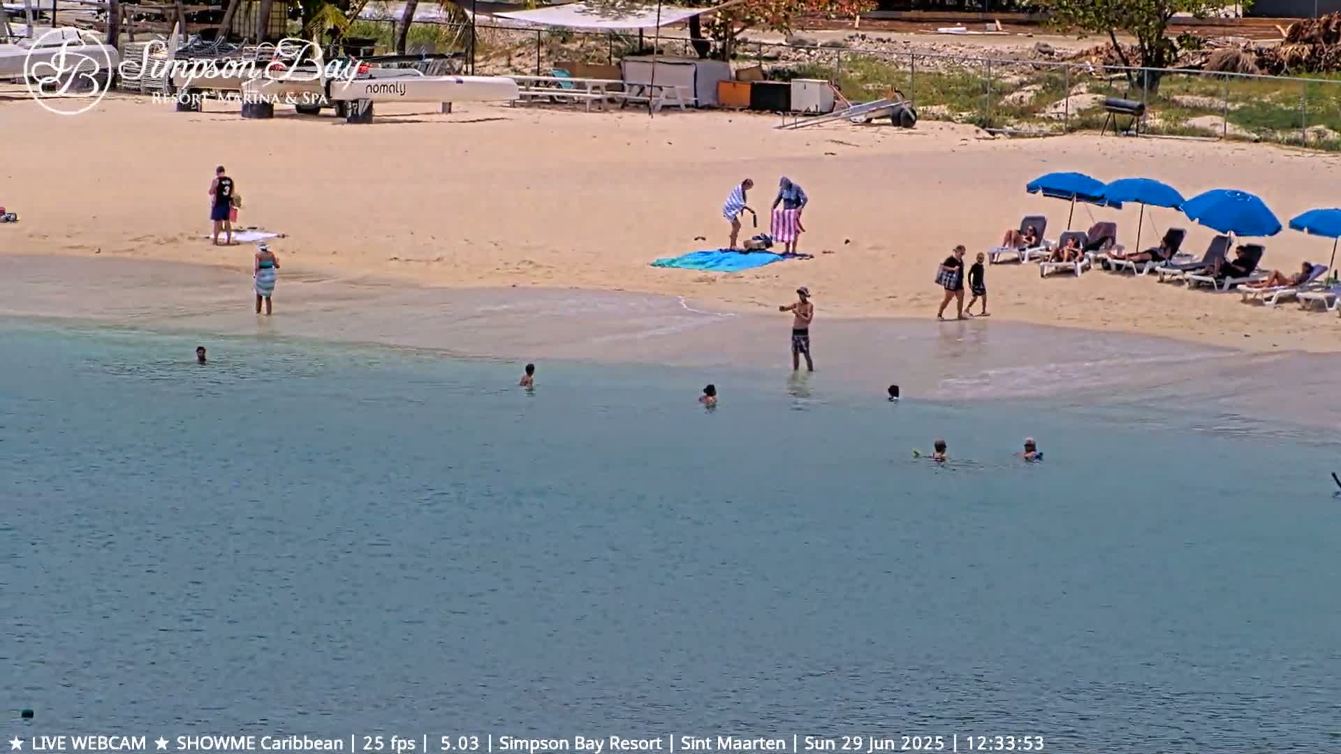 Carribean , Sint Maarten Kim Sha Beach Live Cam - Simpson Bay, Sint Maarten, Netherland