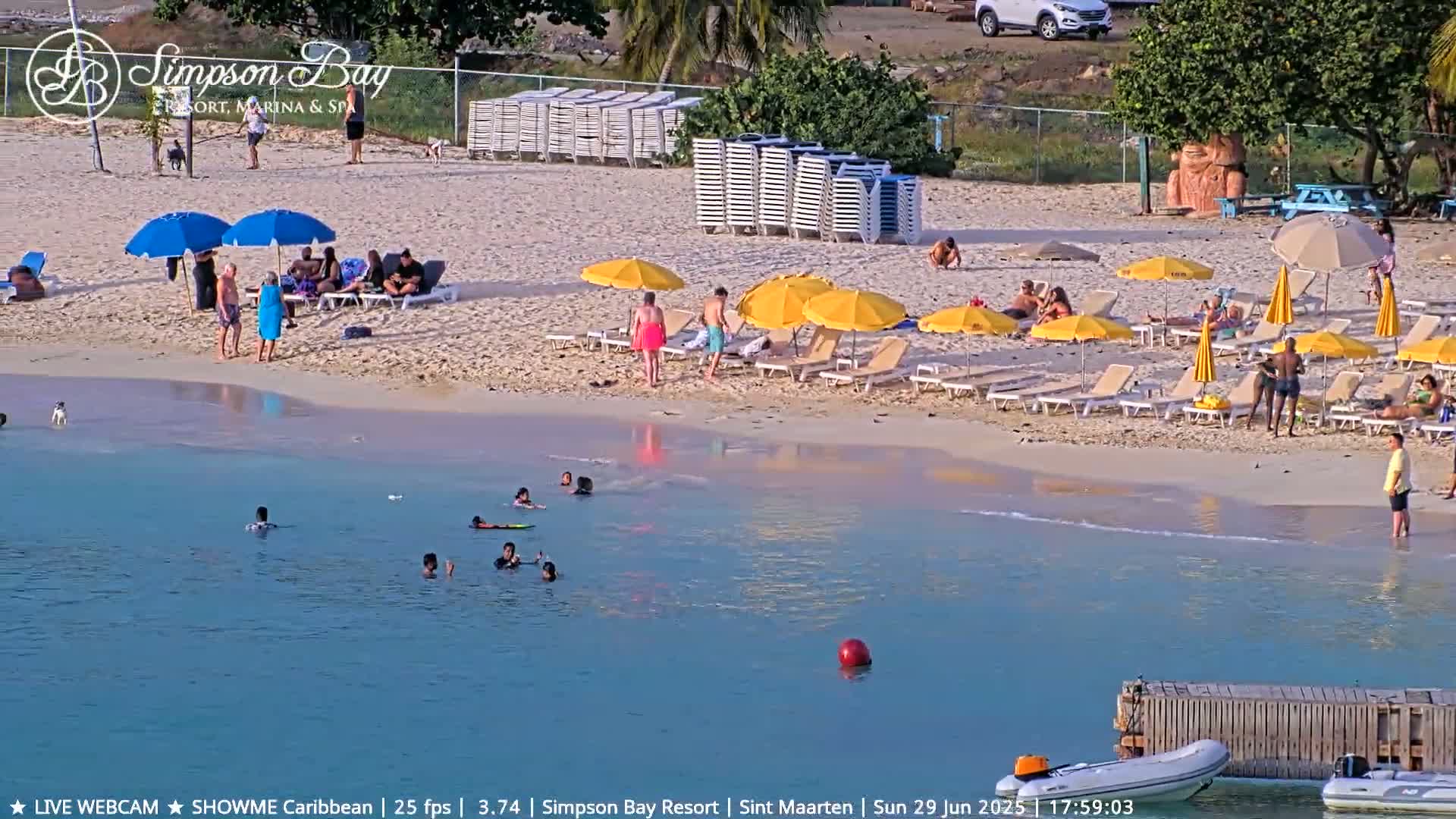 Carribean , Sint Maarten Kim Sha Beach Live Cam - Simpson Bay, Sint Maarten, Netherland