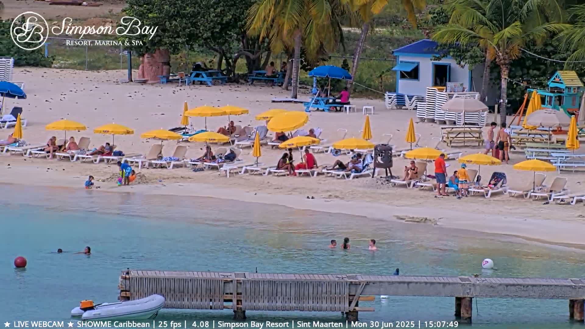 Carribean , Sint Maarten Kim Sha Beach Live Cam - Simpson Bay, Sint Maarten, Netherland