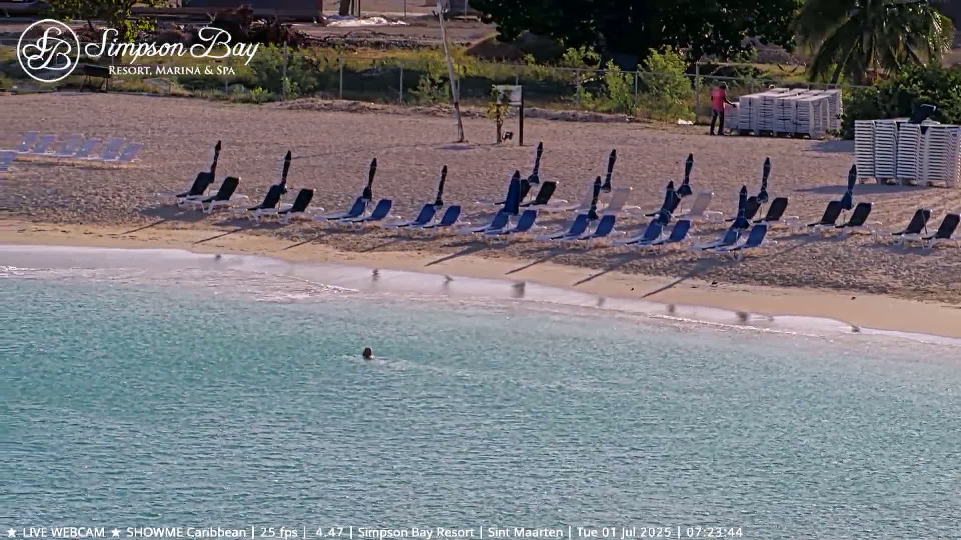 Carribean , Sint Maarten Kim Sha Beach Live Cam - Simpson Bay, Sint Maarten, Netherland