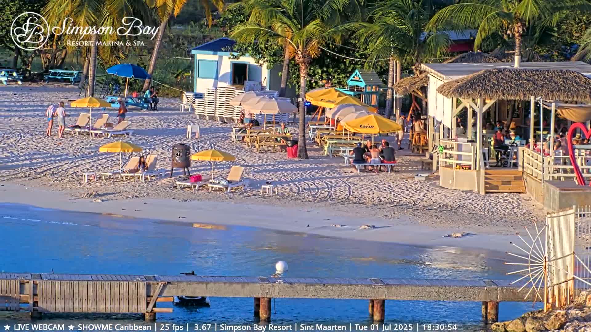 Carribean , Sint Maarten Kim Sha Beach Live Cam - Simpson Bay, Sint Maarten, Netherland
