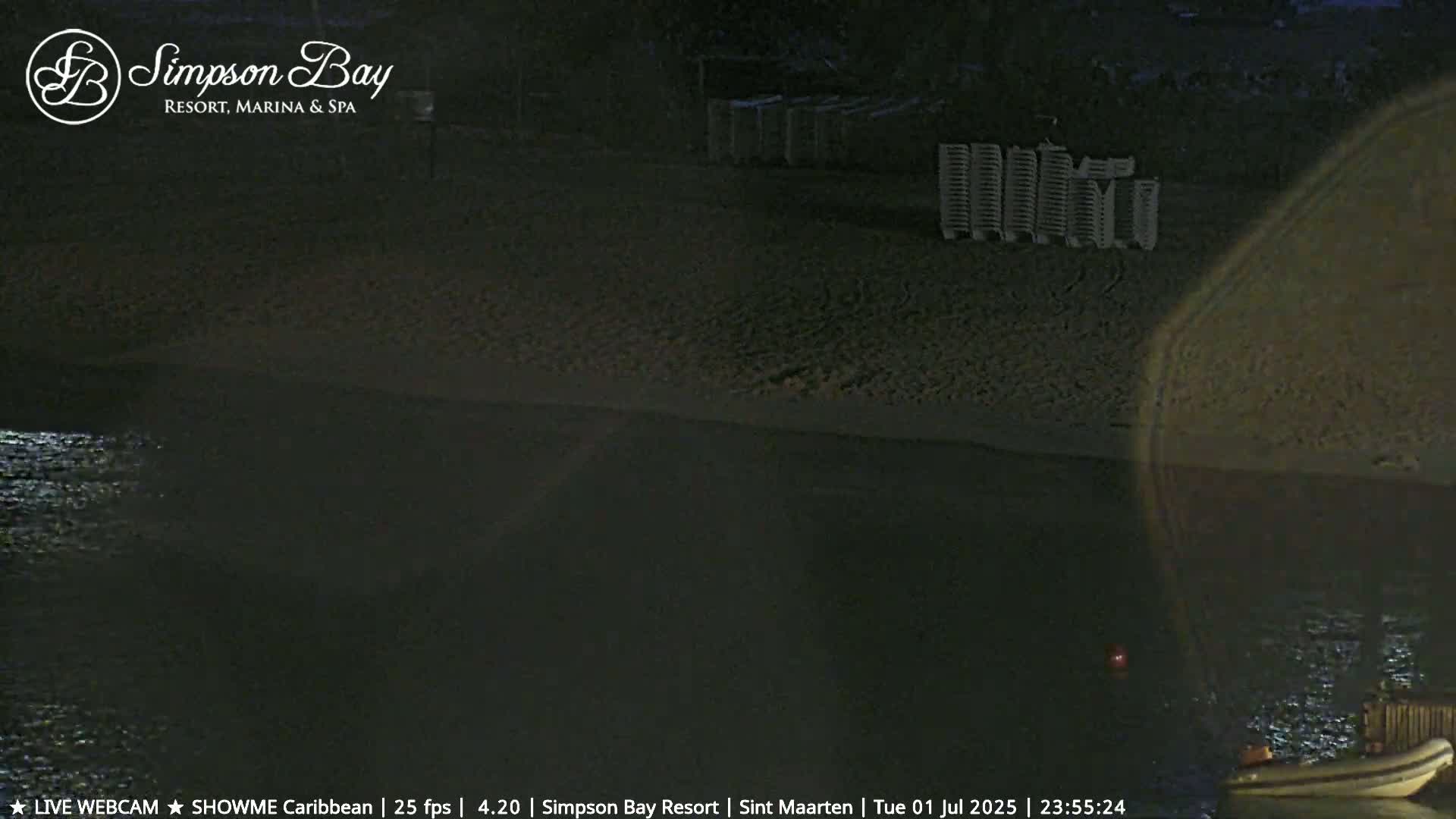 Carribean , Sint Maarten Kim Sha Beach Live Cam - Simpson Bay, Sint Maarten, Netherland