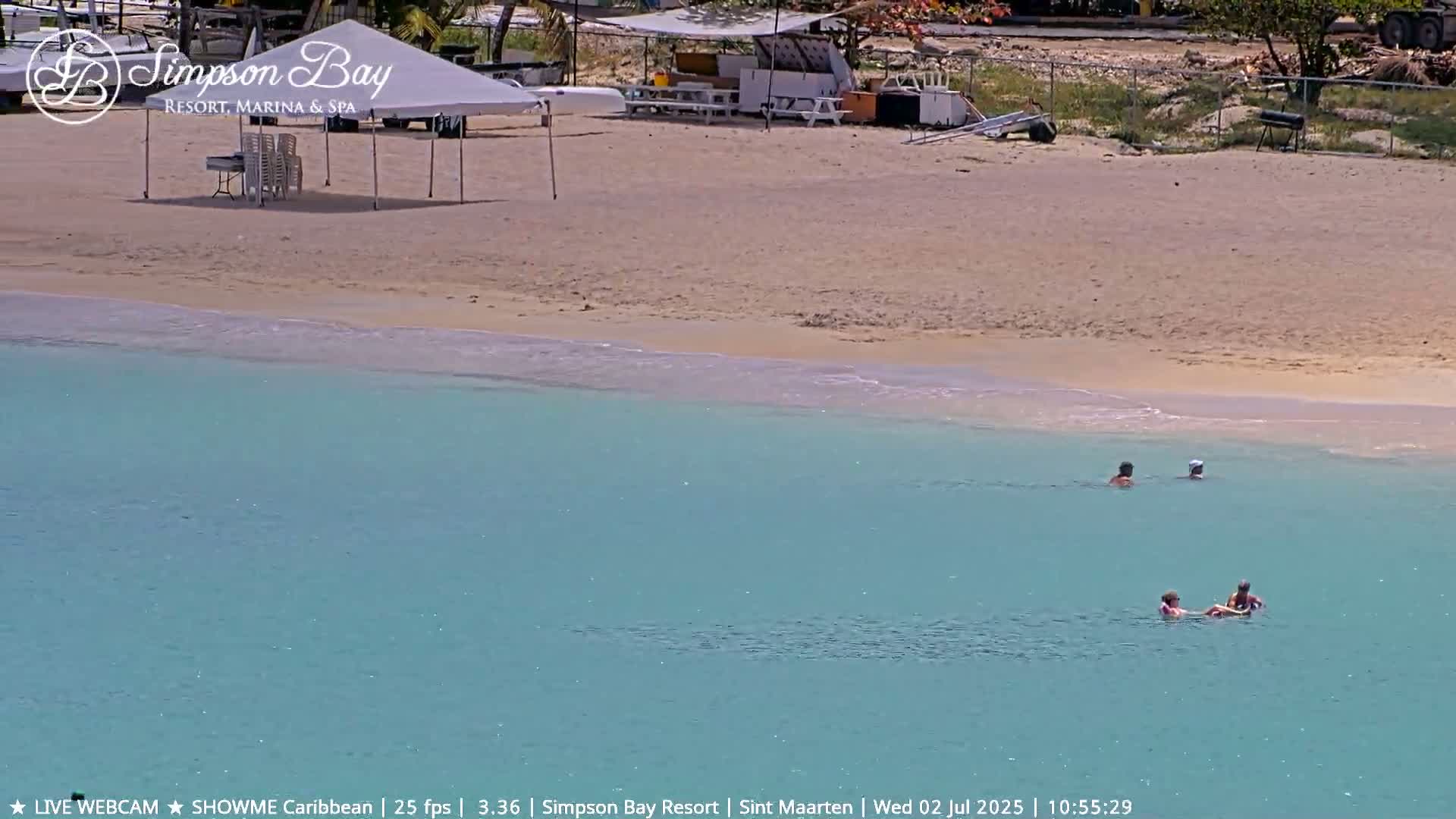 Carribean , Sint Maarten Kim Sha Beach Live Cam - Simpson Bay, Sint Maarten, Netherland