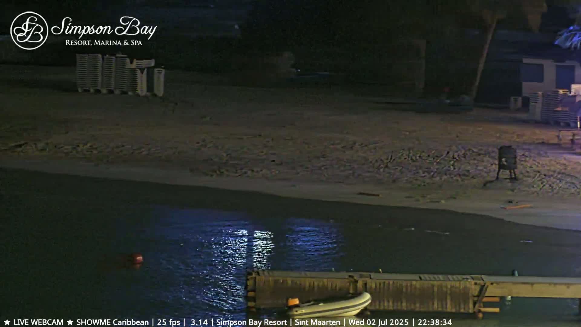 Carribean , Sint Maarten Kim Sha Beach Live Cam - Simpson Bay, Sint Maarten, Netherland