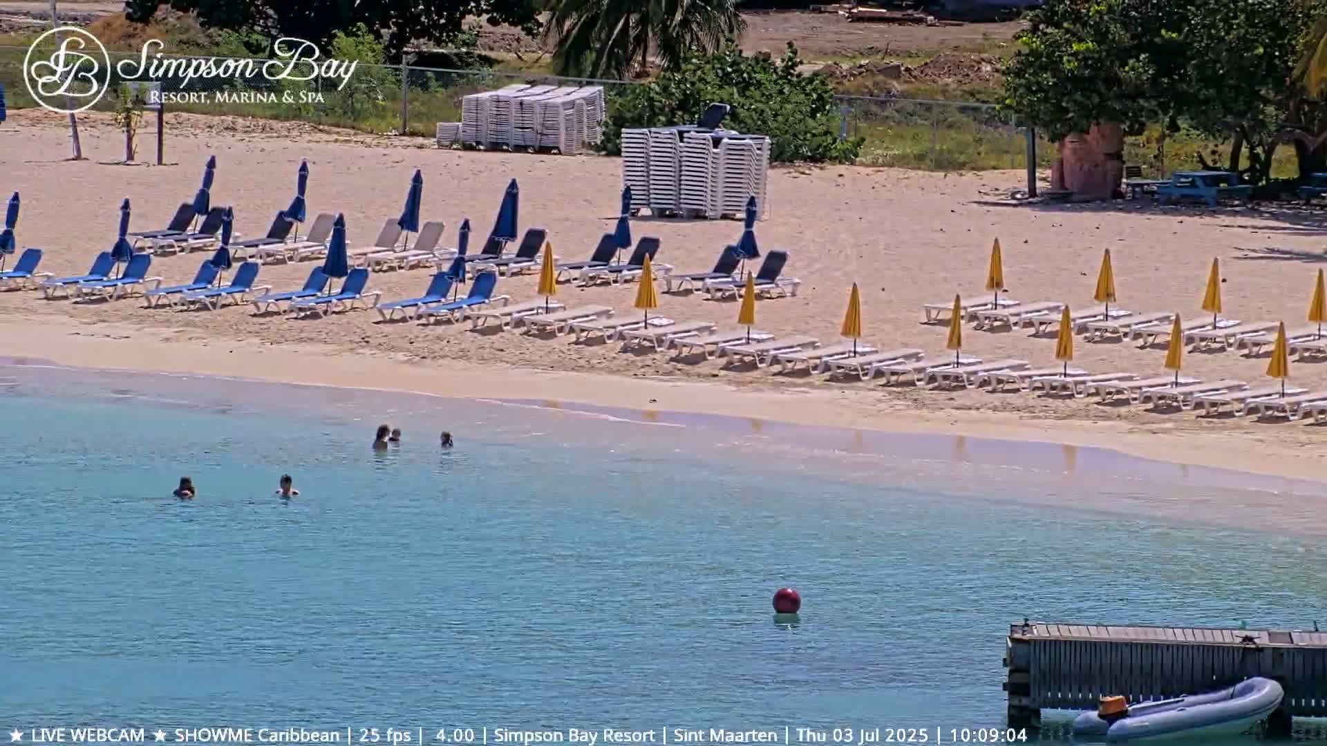 Carribean , Sint Maarten Kim Sha Beach Live Cam - Simpson Bay, Sint Maarten, Netherland
