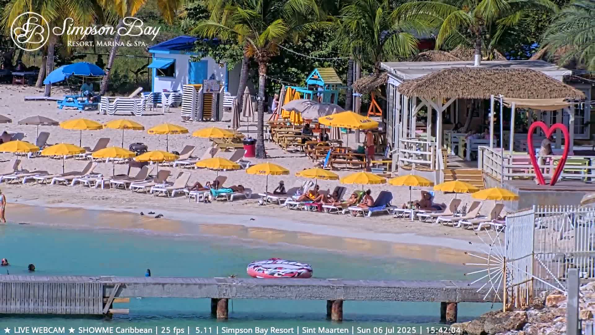Carribean , Sint Maarten Kim Sha Beach Live Cam - Simpson Bay, Sint Maarten, Netherland