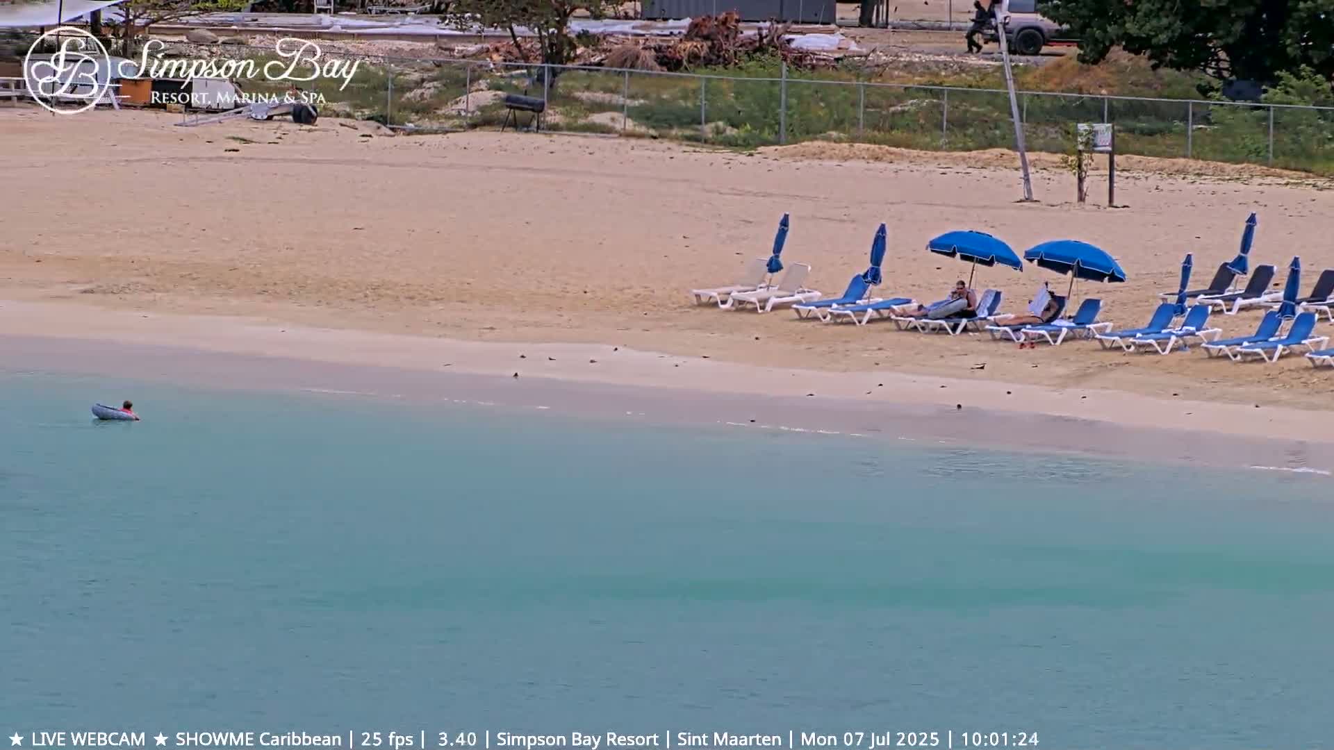 Carribean , Sint Maarten Kim Sha Beach Live Cam - Simpson Bay, Sint Maarten, Netherland