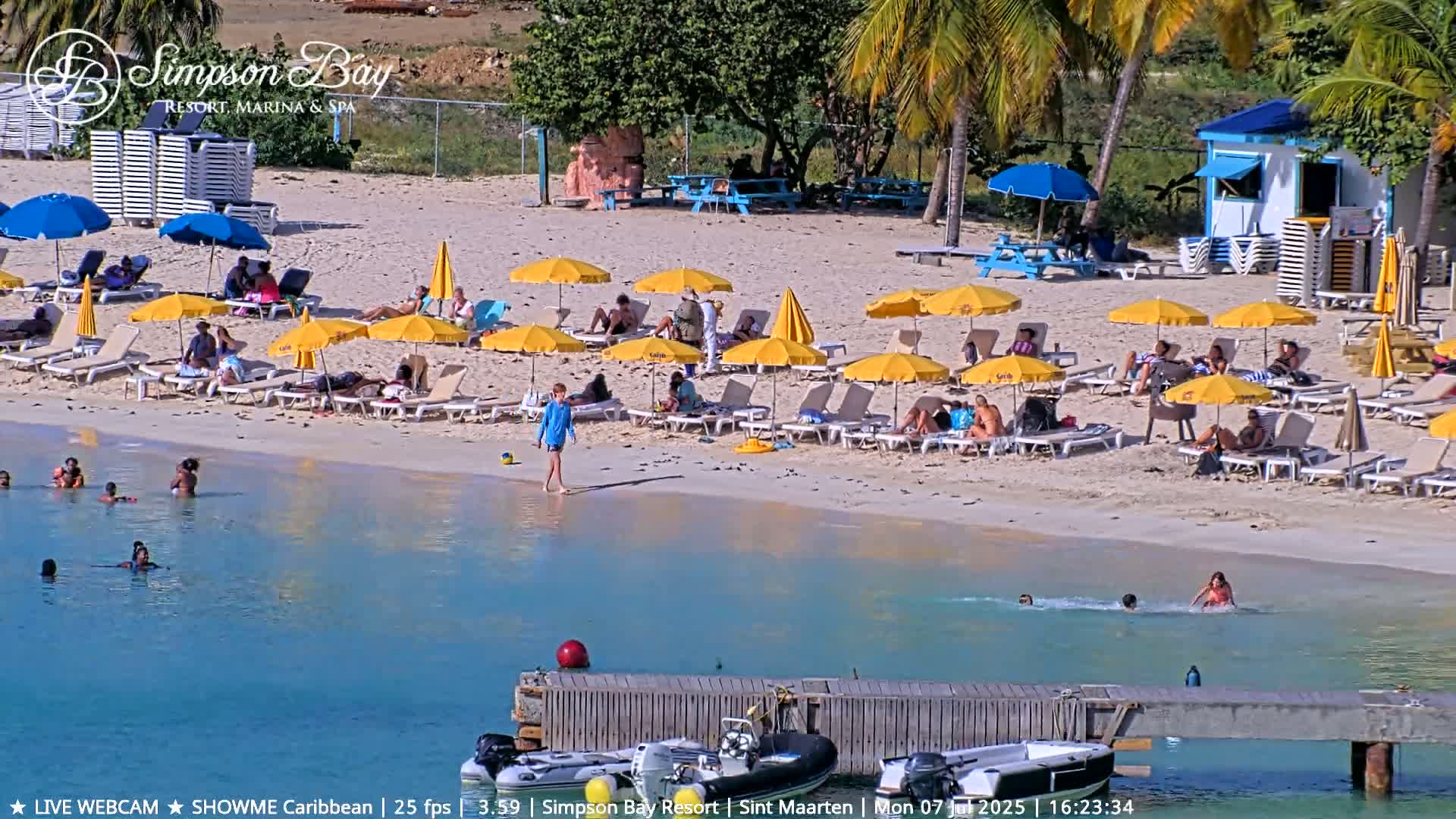 Carribean , Sint Maarten Kim Sha Beach Live Cam - Simpson Bay, Sint Maarten, Netherland