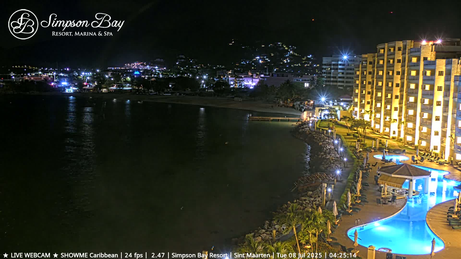 Carribean , Sint Maarten Kim Sha Beach Live Cam - Simpson Bay, Sint Maarten, Netherland