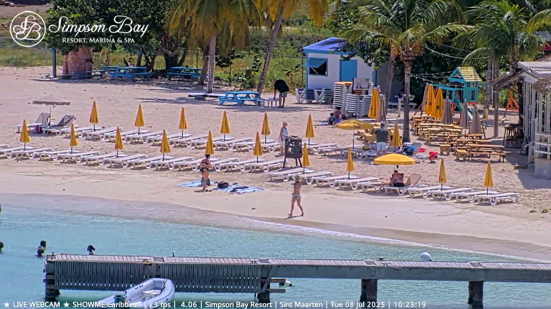 Carribean , Sint Maarten Kim Sha Beach Live Cam - Simpson Bay, Sint Maarten, Netherland