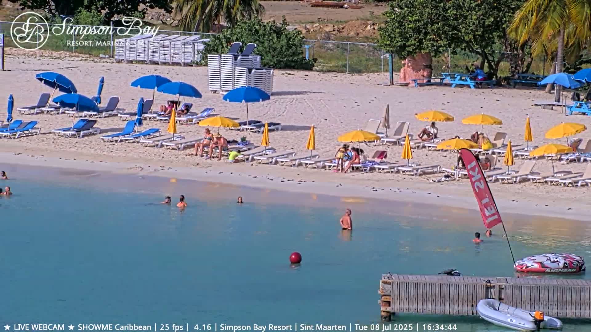 Carribean , Sint Maarten Kim Sha Beach Live Cam - Simpson Bay, Sint Maarten, Netherland
