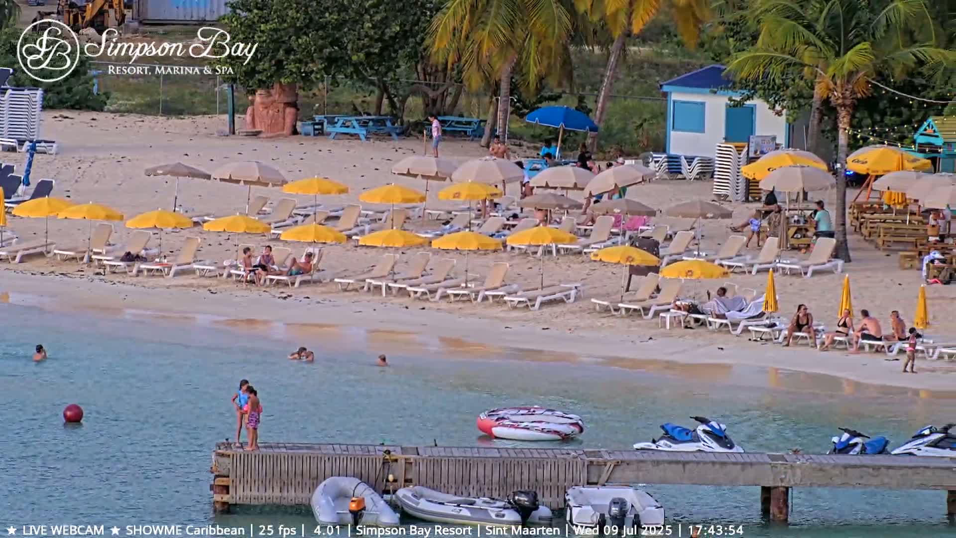 Carribean , Sint Maarten Kim Sha Beach Live Cam - Simpson Bay, Sint Maarten, Netherland