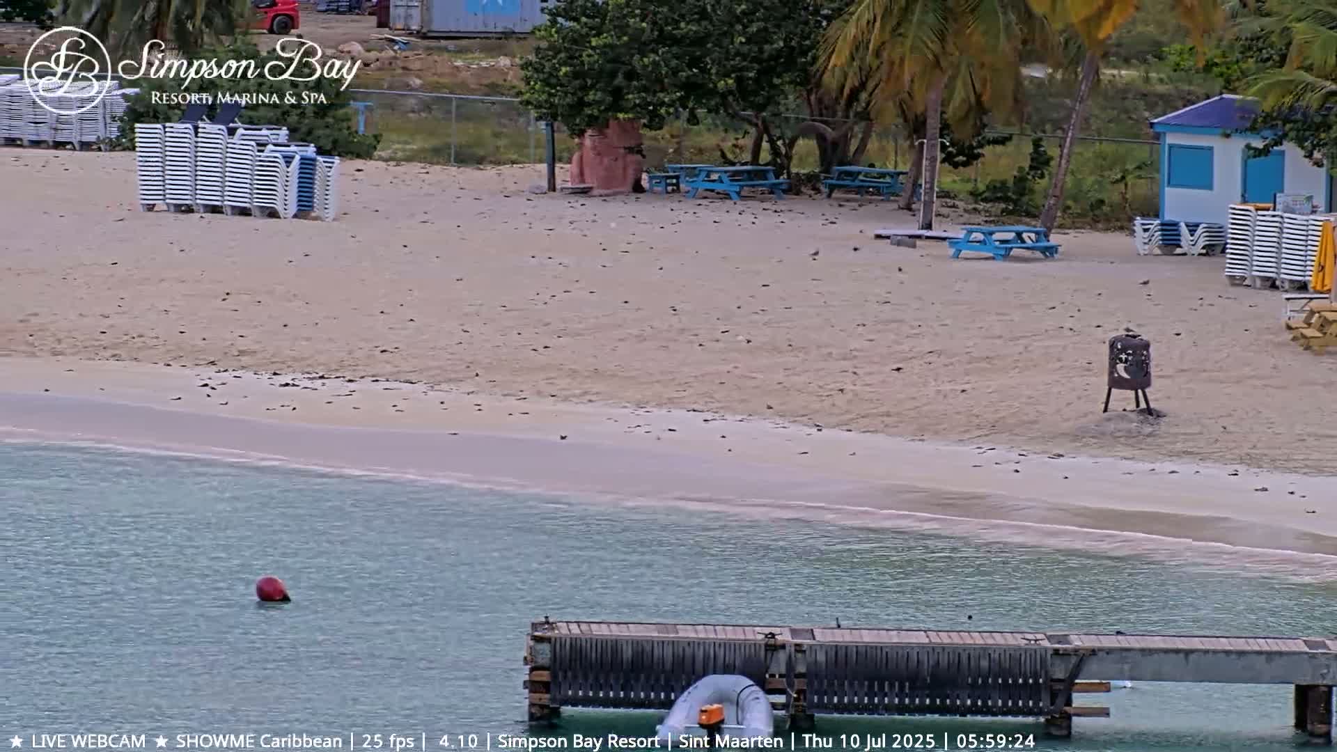 Carribean , Sint Maarten Kim Sha Beach Live Cam - Simpson Bay, Sint Maarten, Netherland