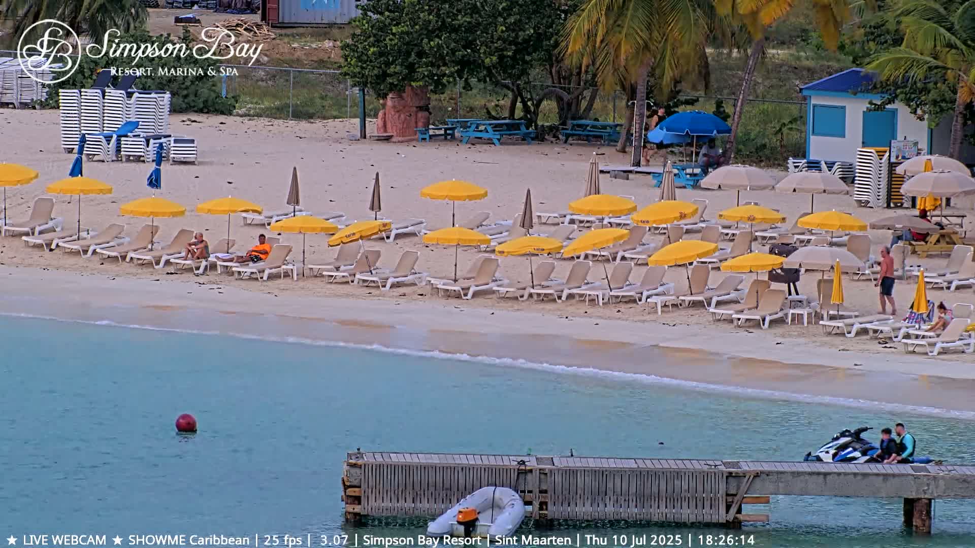 Carribean , Sint Maarten Kim Sha Beach Live Cam - Simpson Bay, Sint Maarten, Netherland