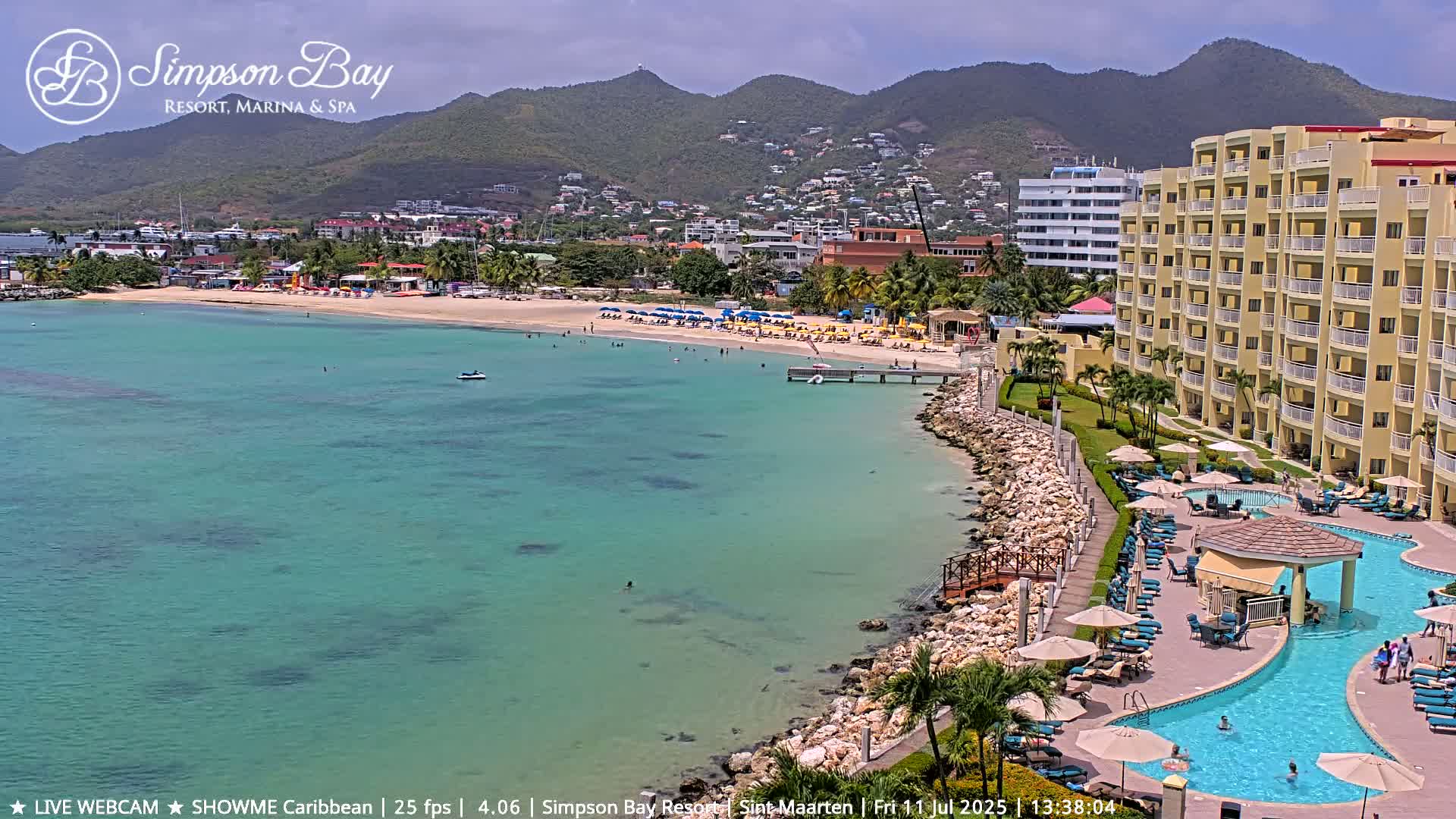 Carribean , Sint Maarten Kim Sha Beach Live Cam - Simpson Bay, Sint Maarten, Netherland