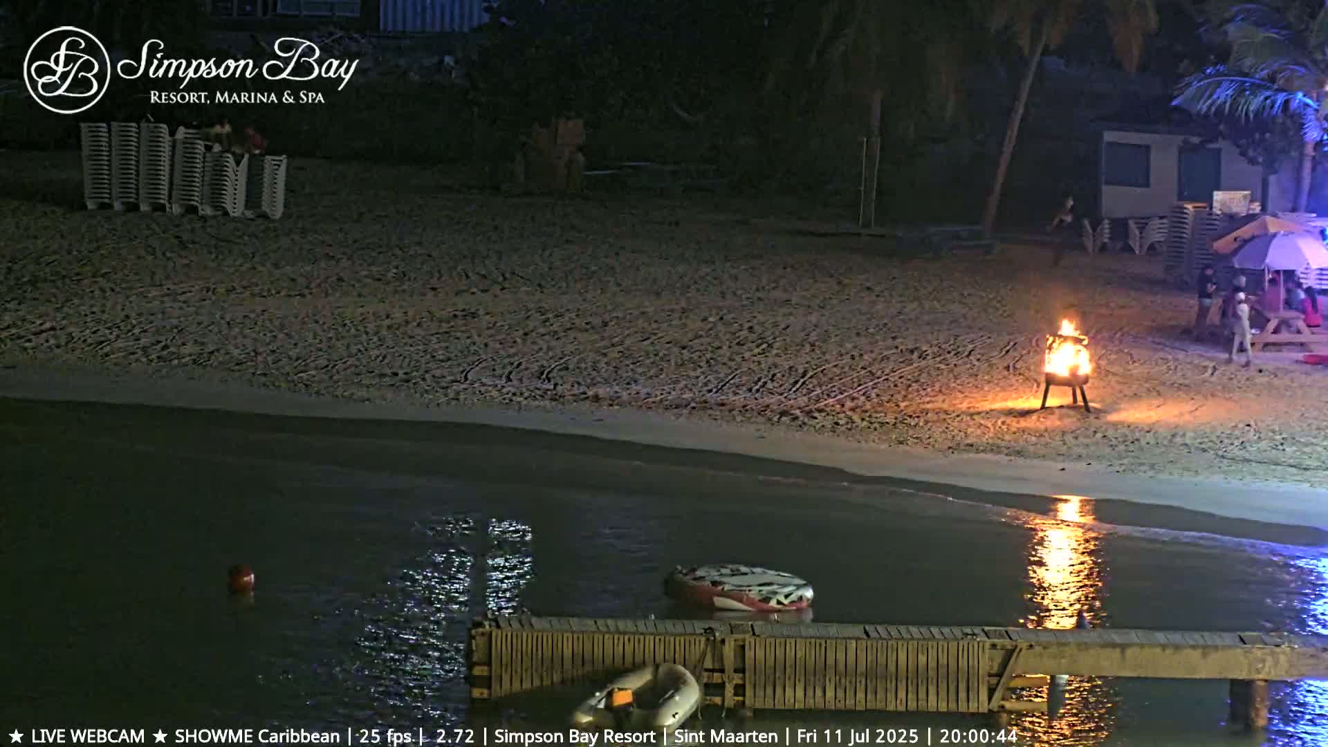 Carribean , Sint Maarten Kim Sha Beach Live Cam - Simpson Bay, Sint Maarten, Netherland