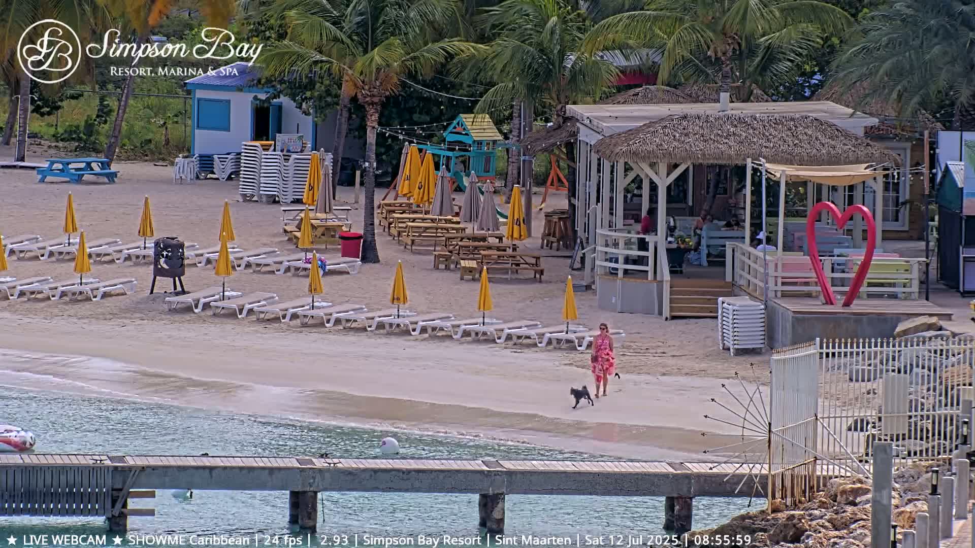 Carribean , Sint Maarten Kim Sha Beach Live Cam - Simpson Bay, Sint Maarten, Netherland