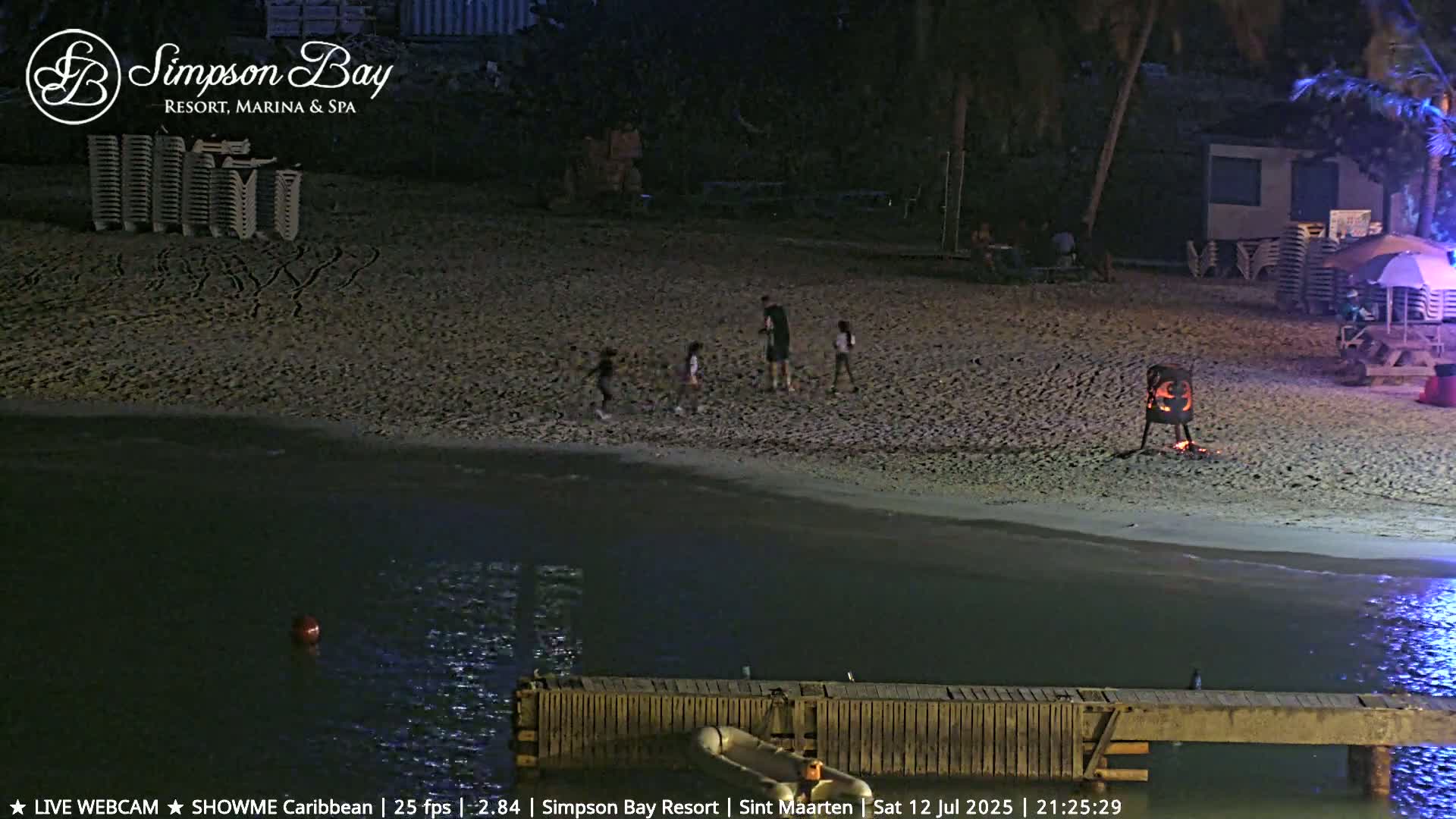 Carribean , Sint Maarten Kim Sha Beach Live Cam - Simpson Bay, Sint Maarten, Netherland