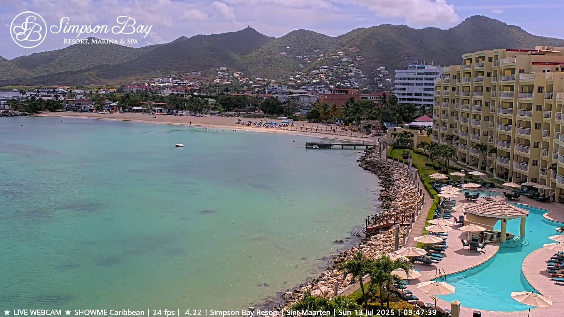 Carribean , Sint Maarten Kim Sha Beach Live Cam - Simpson Bay, Sint Maarten, Netherland