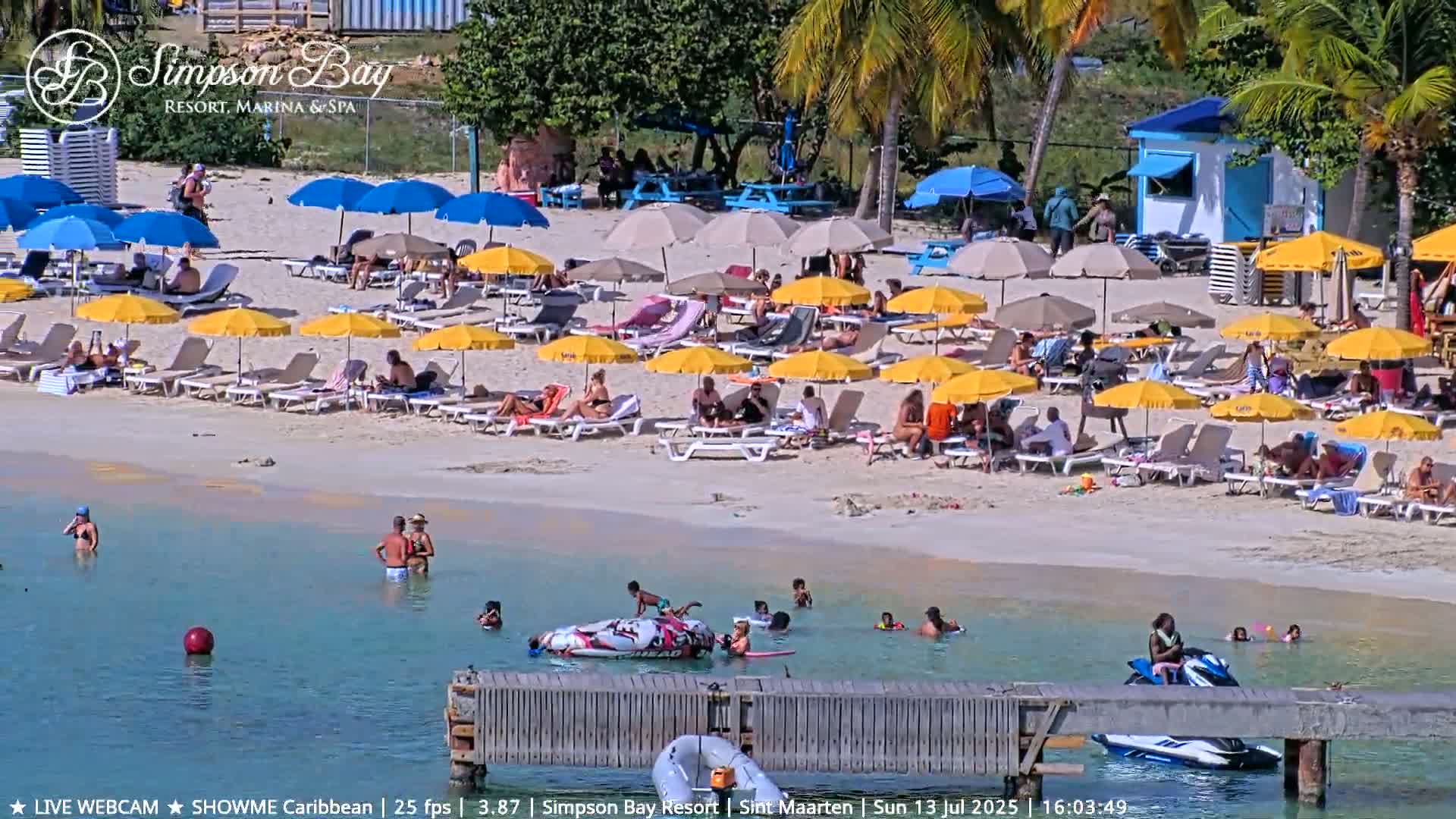 Carribean , Sint Maarten Kim Sha Beach Live Cam - Simpson Bay, Sint Maarten, Netherland