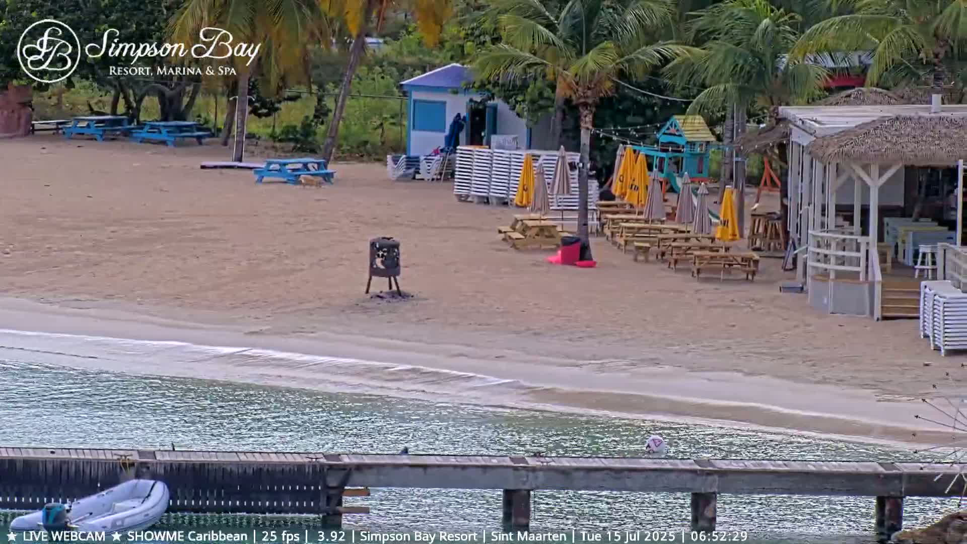 Carribean , Sint Maarten Kim Sha Beach Live Cam - Simpson Bay, Sint Maarten, Netherland