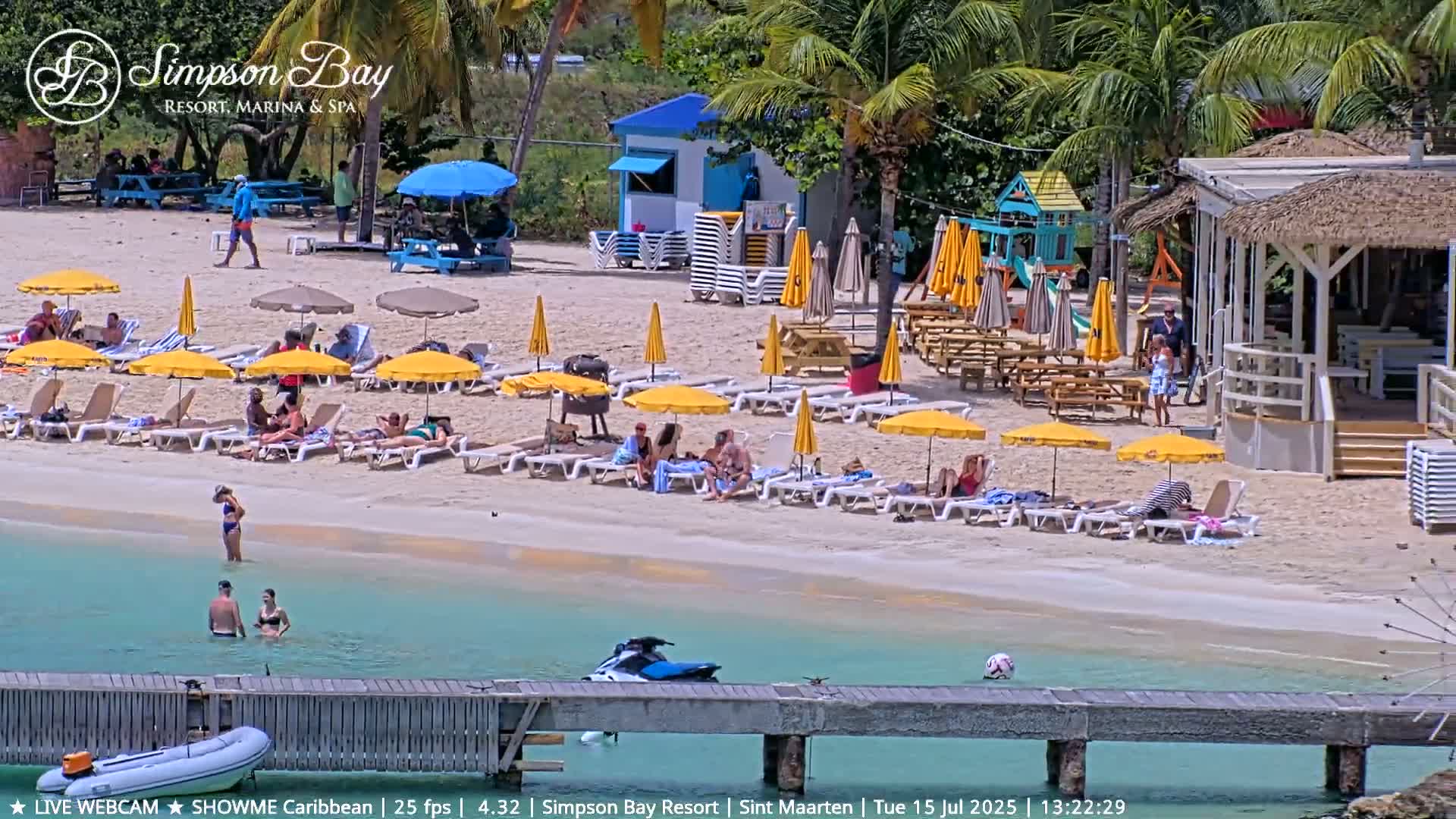 Carribean , Sint Maarten Kim Sha Beach Live Cam - Simpson Bay, Sint Maarten, Netherland