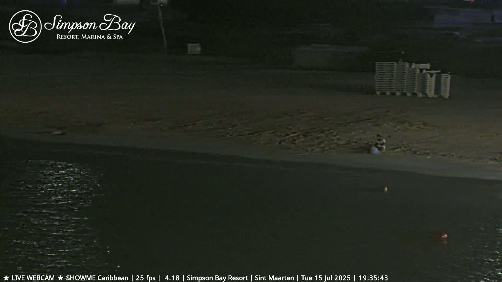 Carribean , Sint Maarten Kim Sha Beach Live Cam - Simpson Bay, Sint Maarten, Netherland