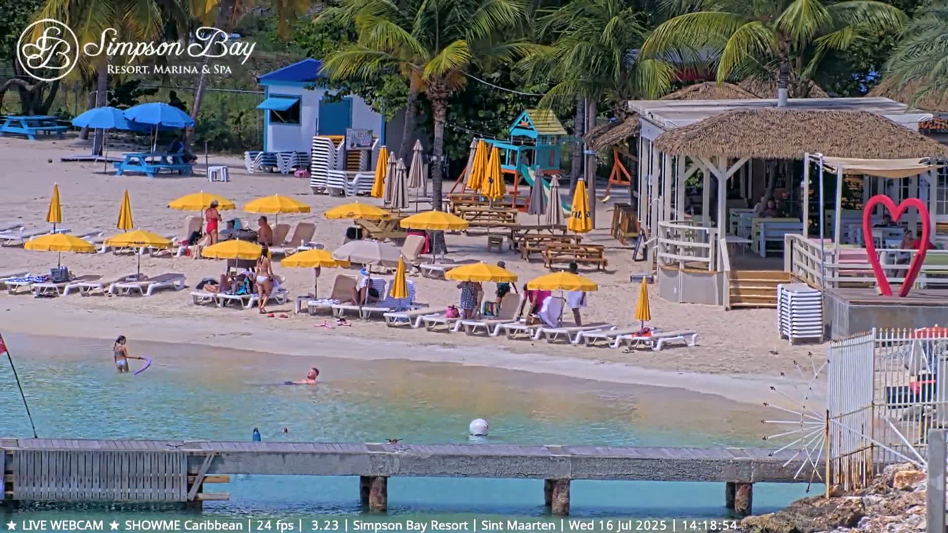 Carribean , Sint Maarten Kim Sha Beach Live Cam - Simpson Bay, Sint Maarten, Netherland