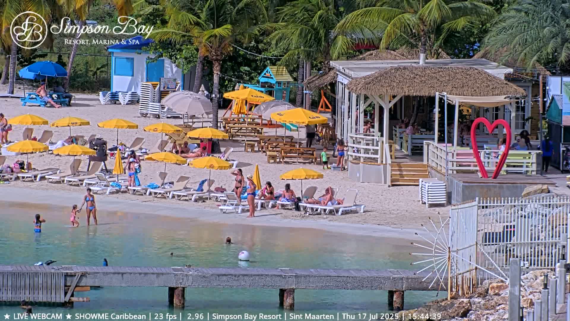 Carribean , Sint Maarten Kim Sha Beach Live Cam - Simpson Bay, Sint Maarten, Netherland