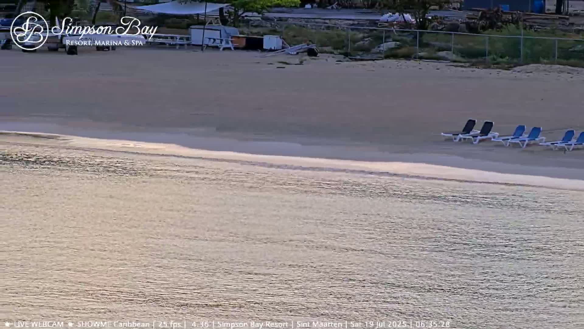 Carribean , Sint Maarten Kim Sha Beach Live Cam - Simpson Bay, Sint Maarten, Netherland