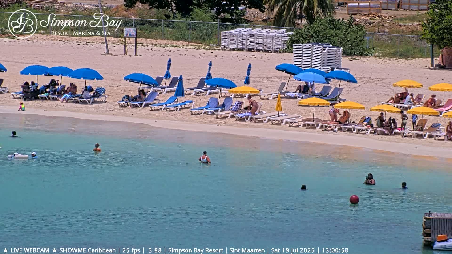 Carribean , Sint Maarten Kim Sha Beach Live Cam - Simpson Bay, Sint Maarten, Netherland
