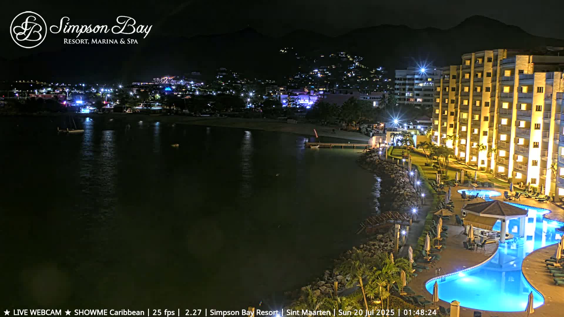 Carribean , Sint Maarten Kim Sha Beach Live Cam - Simpson Bay, Sint Maarten, Netherland