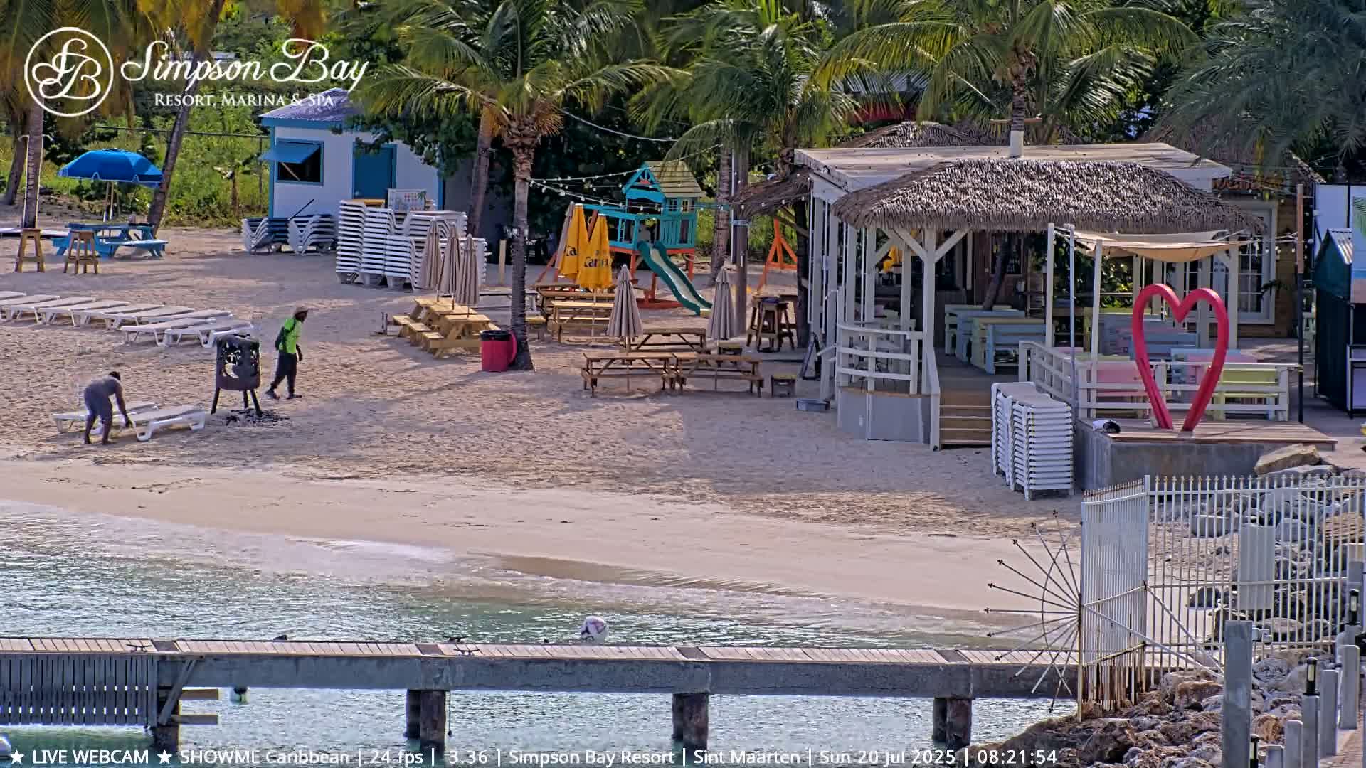 Carribean , Sint Maarten Kim Sha Beach Live Cam - Simpson Bay, Sint Maarten, Netherland