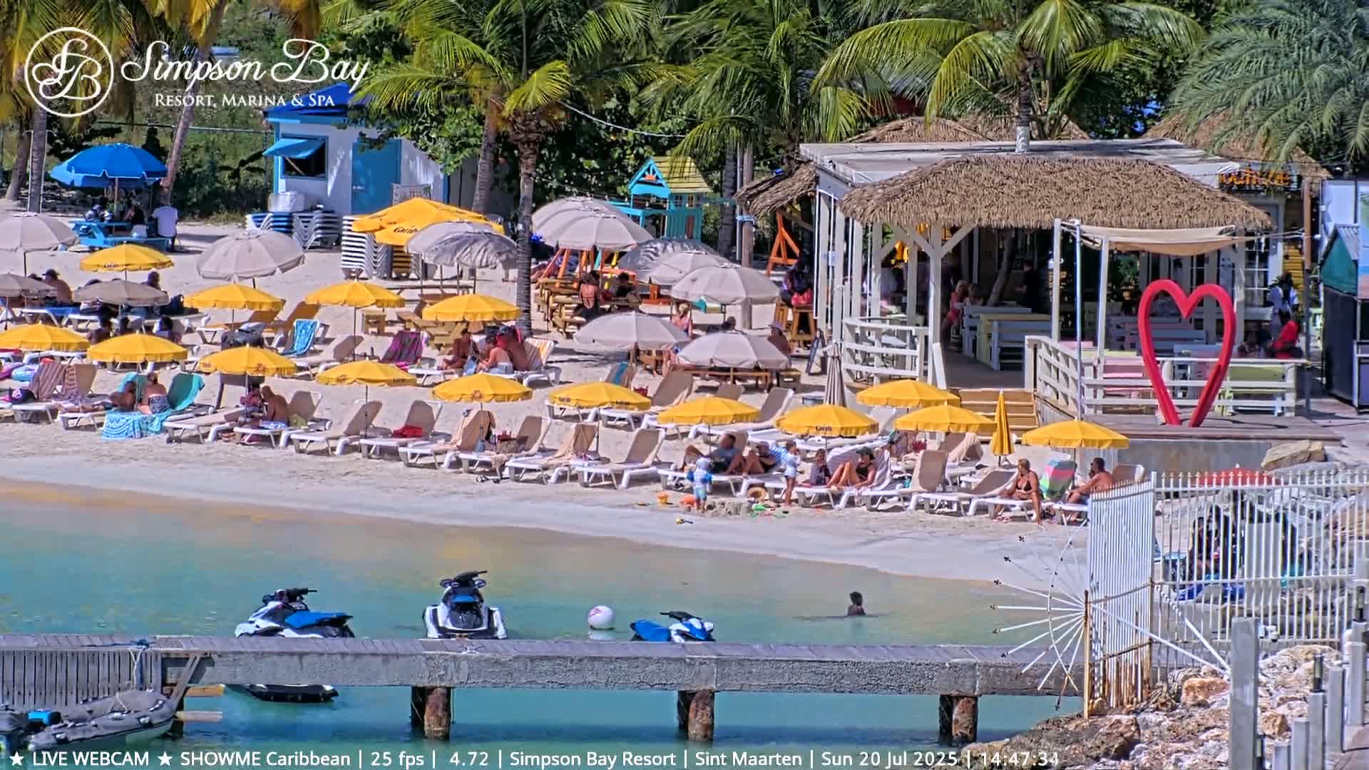 Carribean , Sint Maarten Kim Sha Beach Live Cam - Simpson Bay, Sint Maarten, Netherland