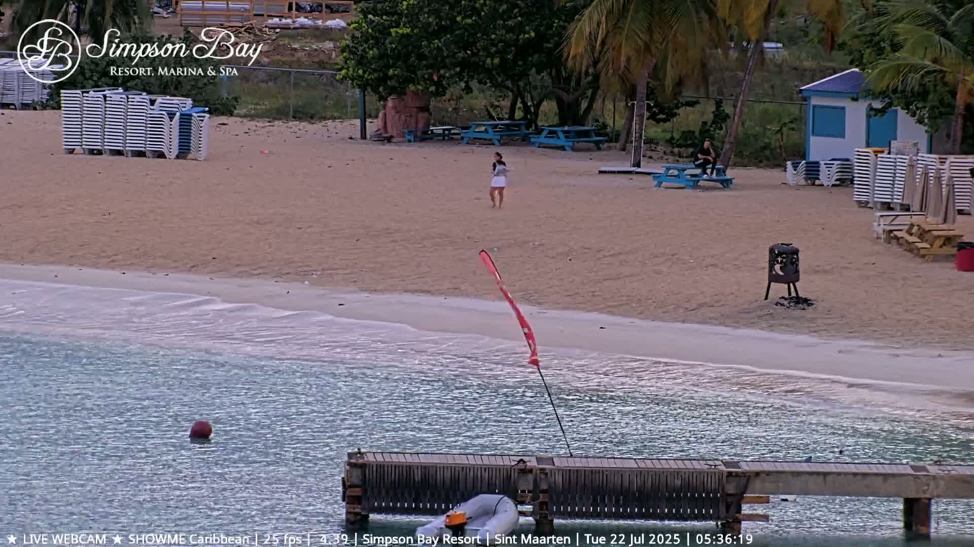 Carribean , Sint Maarten Kim Sha Beach Live Cam - Simpson Bay, Sint Maarten, Netherland