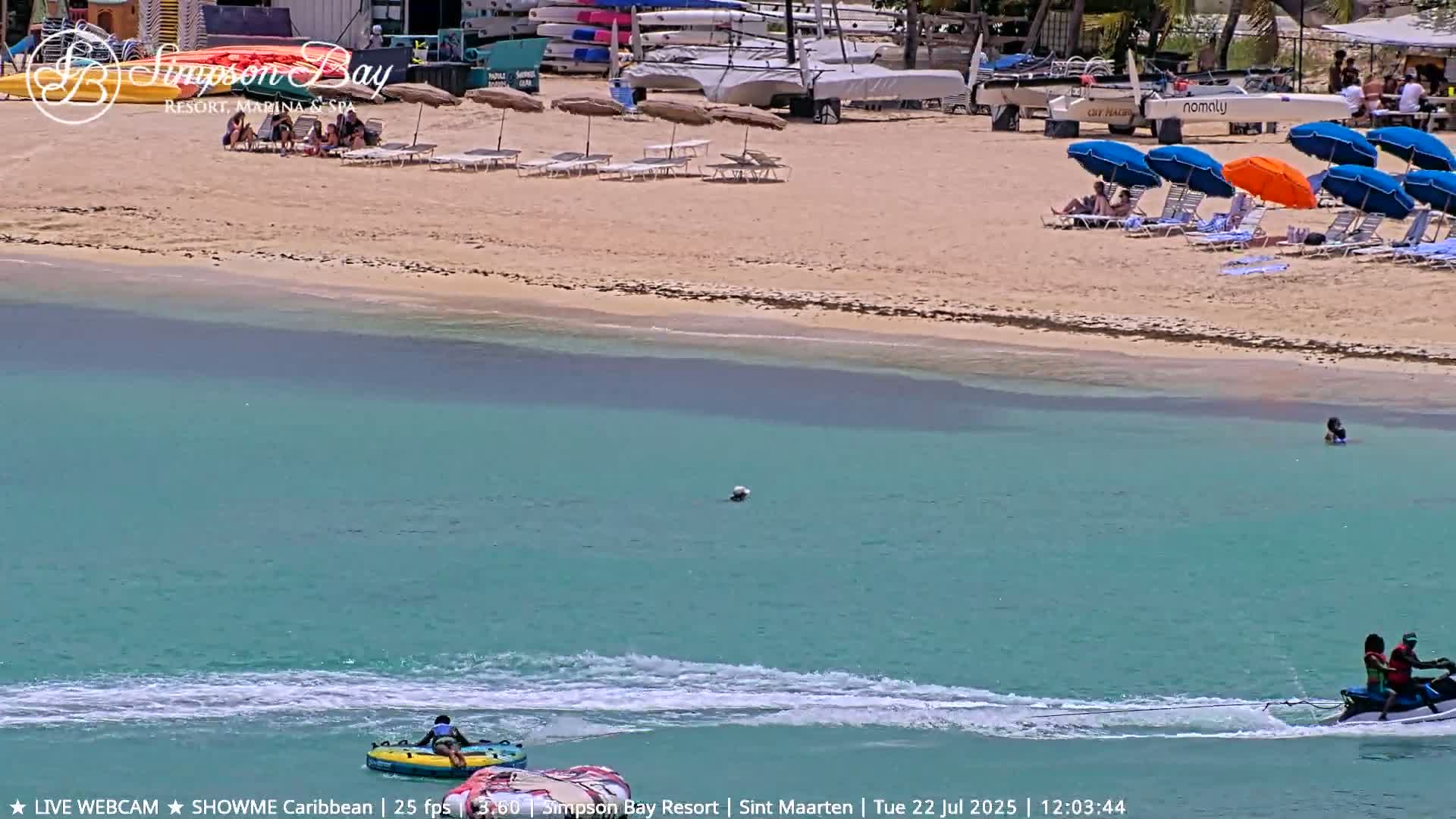 Carribean , Sint Maarten Kim Sha Beach Live Cam - Simpson Bay, Sint Maarten, Netherland