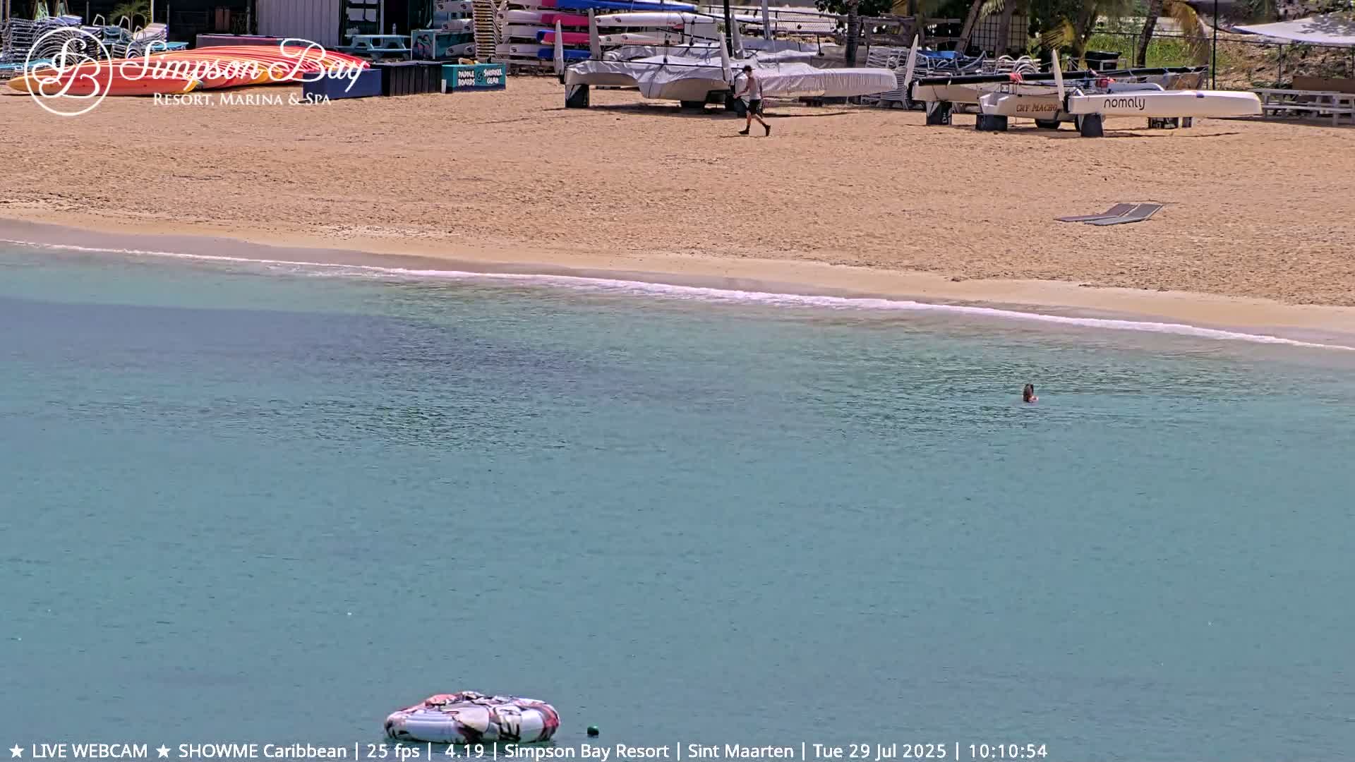 Carribean , Sint Maarten Kim Sha Beach Live Cam - Simpson Bay, Sint Maarten, Netherland