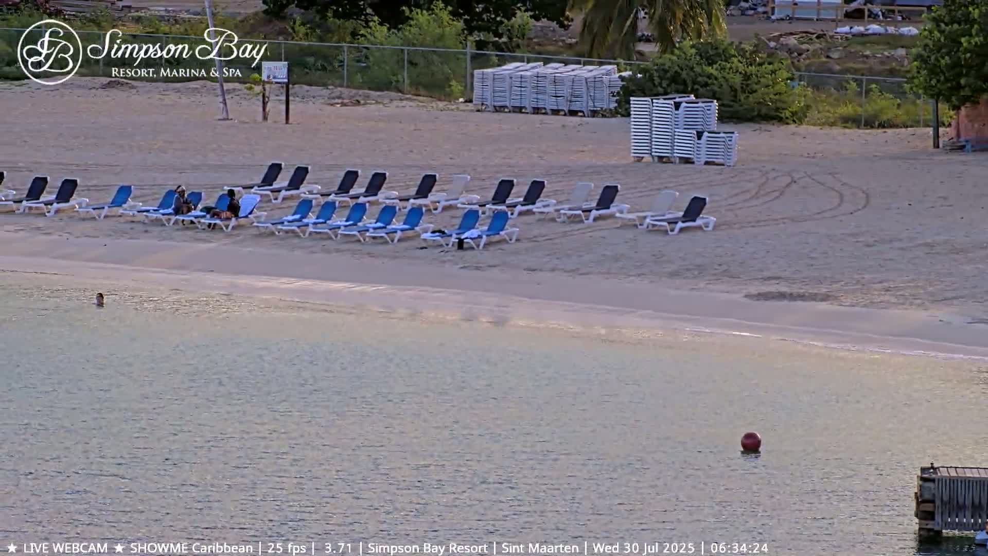 Carribean , Sint Maarten Kim Sha Beach Live Cam - Simpson Bay, Sint Maarten, Netherland
