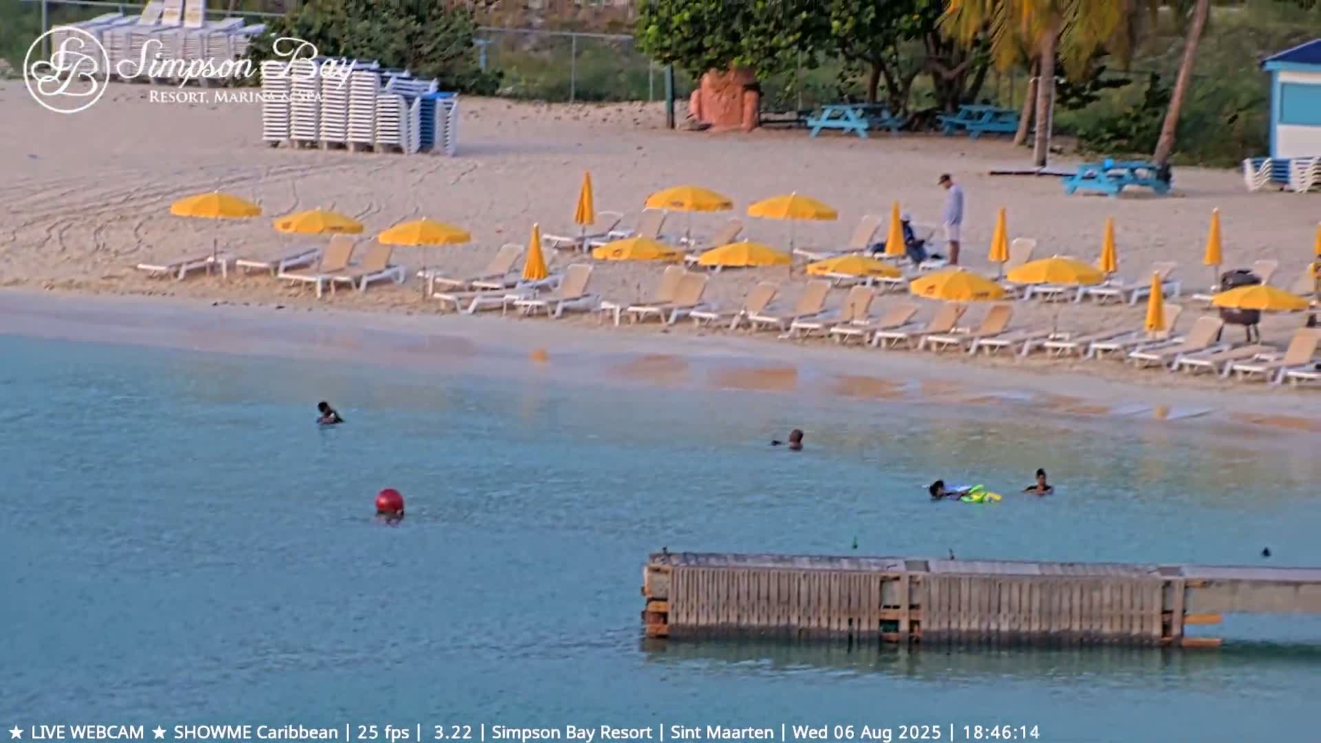 Carribean , Sint Maarten Kim Sha Beach Live Cam - Simpson Bay, Sint Maarten, Netherland
