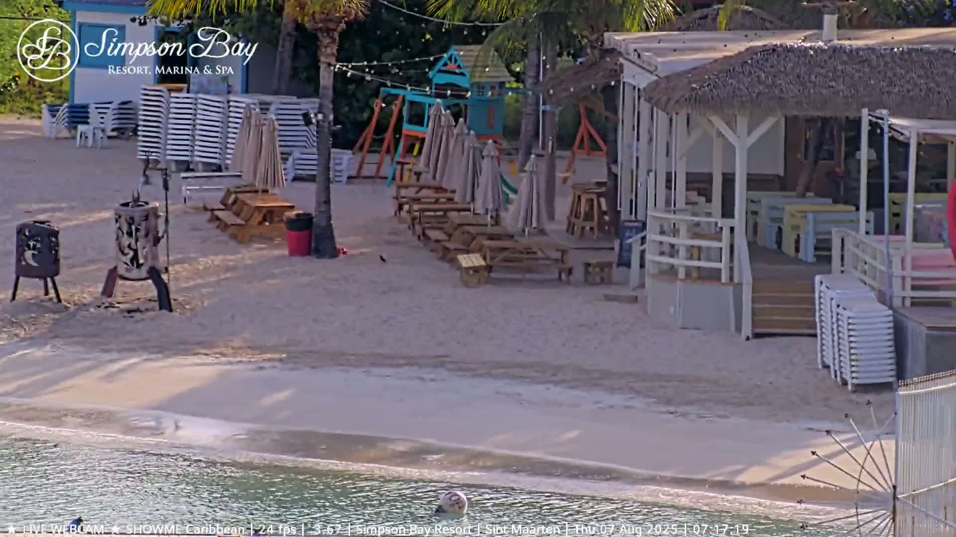 Carribean , Sint Maarten Kim Sha Beach Live Cam - Simpson Bay, Sint Maarten, Netherland