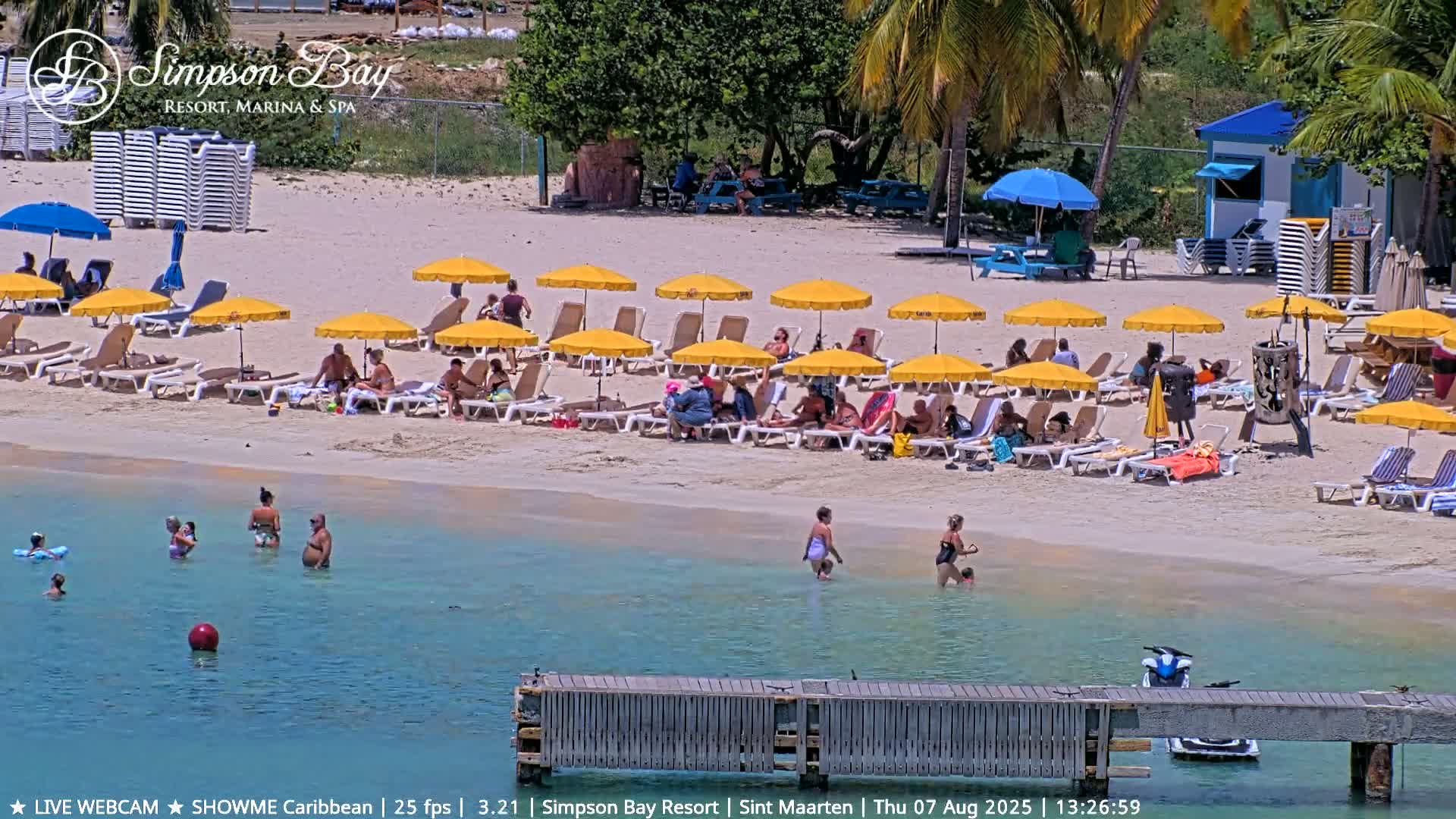 Carribean , Sint Maarten Kim Sha Beach Live Cam - Simpson Bay, Sint Maarten, Netherland