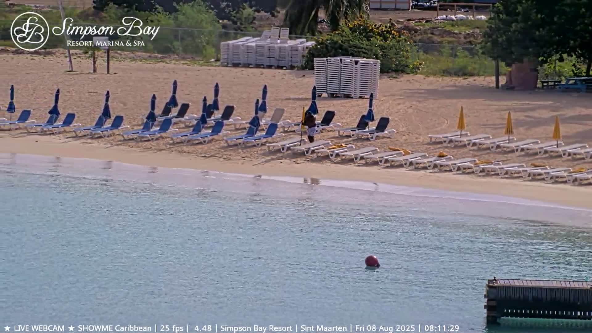 Carribean , Sint Maarten Kim Sha Beach Live Cam - Simpson Bay, Sint Maarten, Netherland