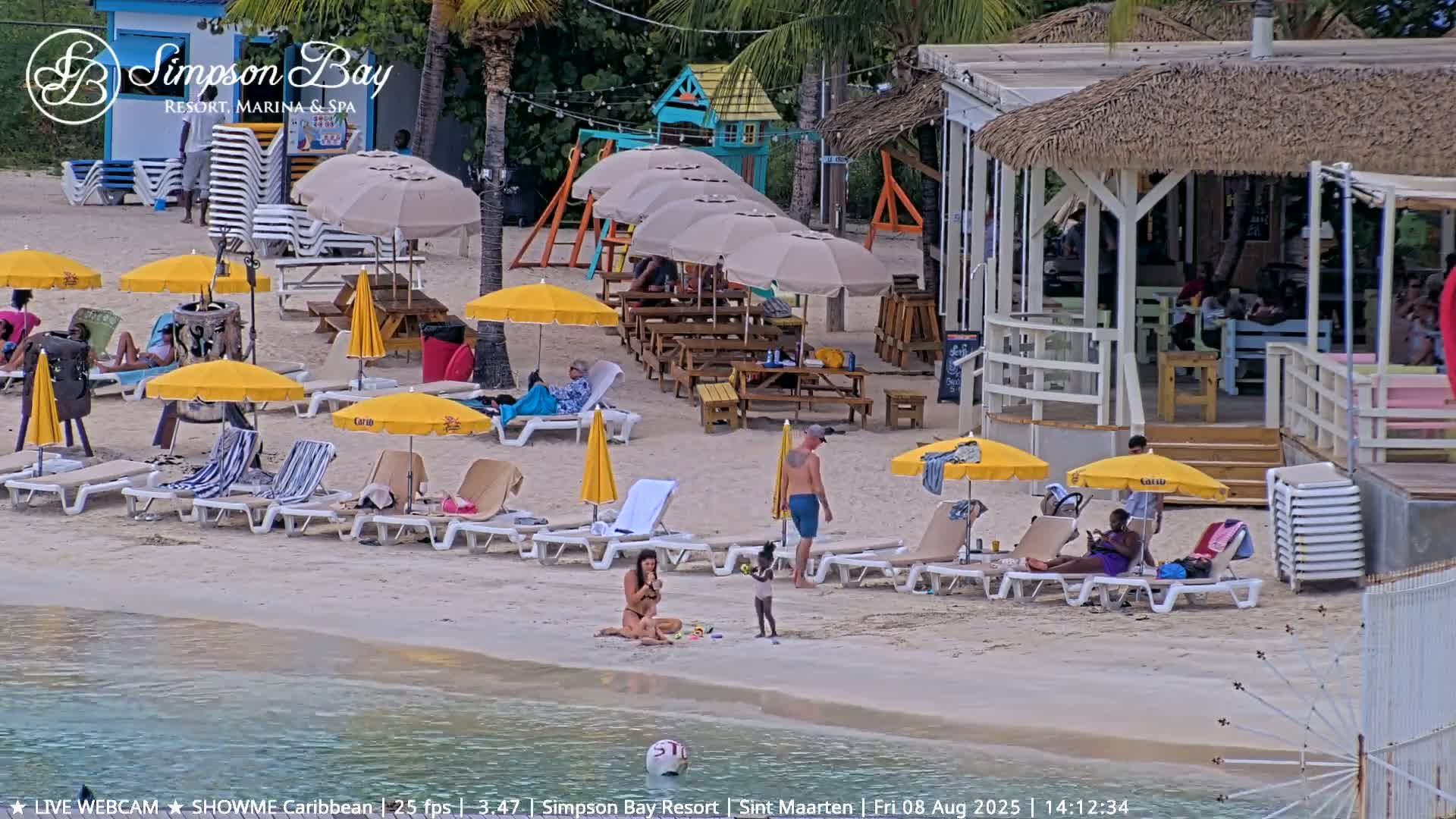 Carribean , Sint Maarten Kim Sha Beach Live Cam - Simpson Bay, Sint Maarten, Netherland