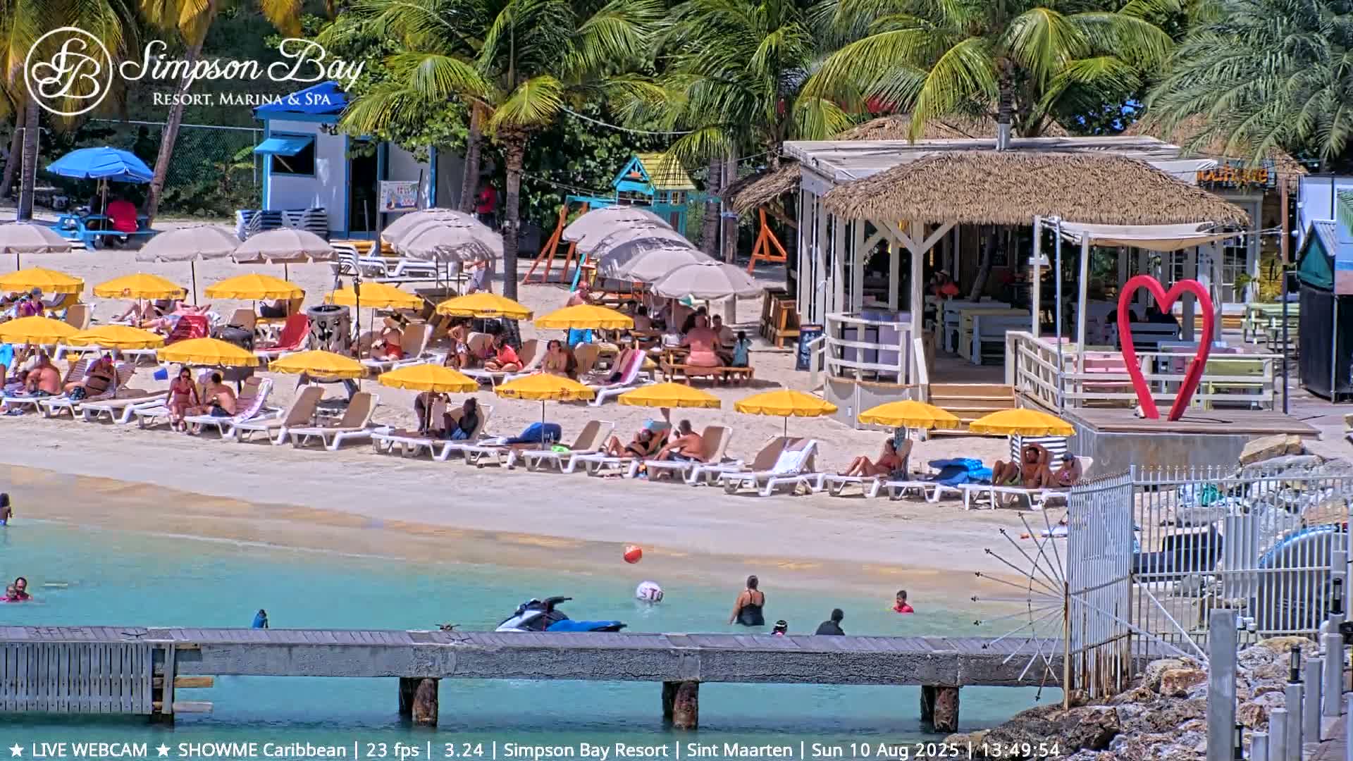 Carribean , Sint Maarten Kim Sha Beach Live Cam - Simpson Bay, Sint Maarten, Netherland